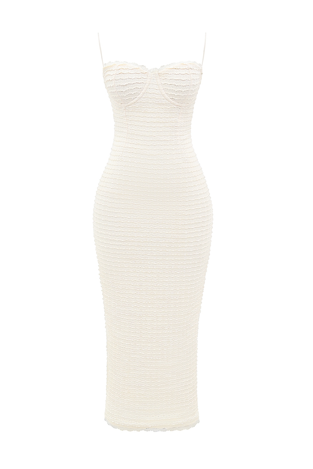 Cream Tea Frill Lace Midi Dress