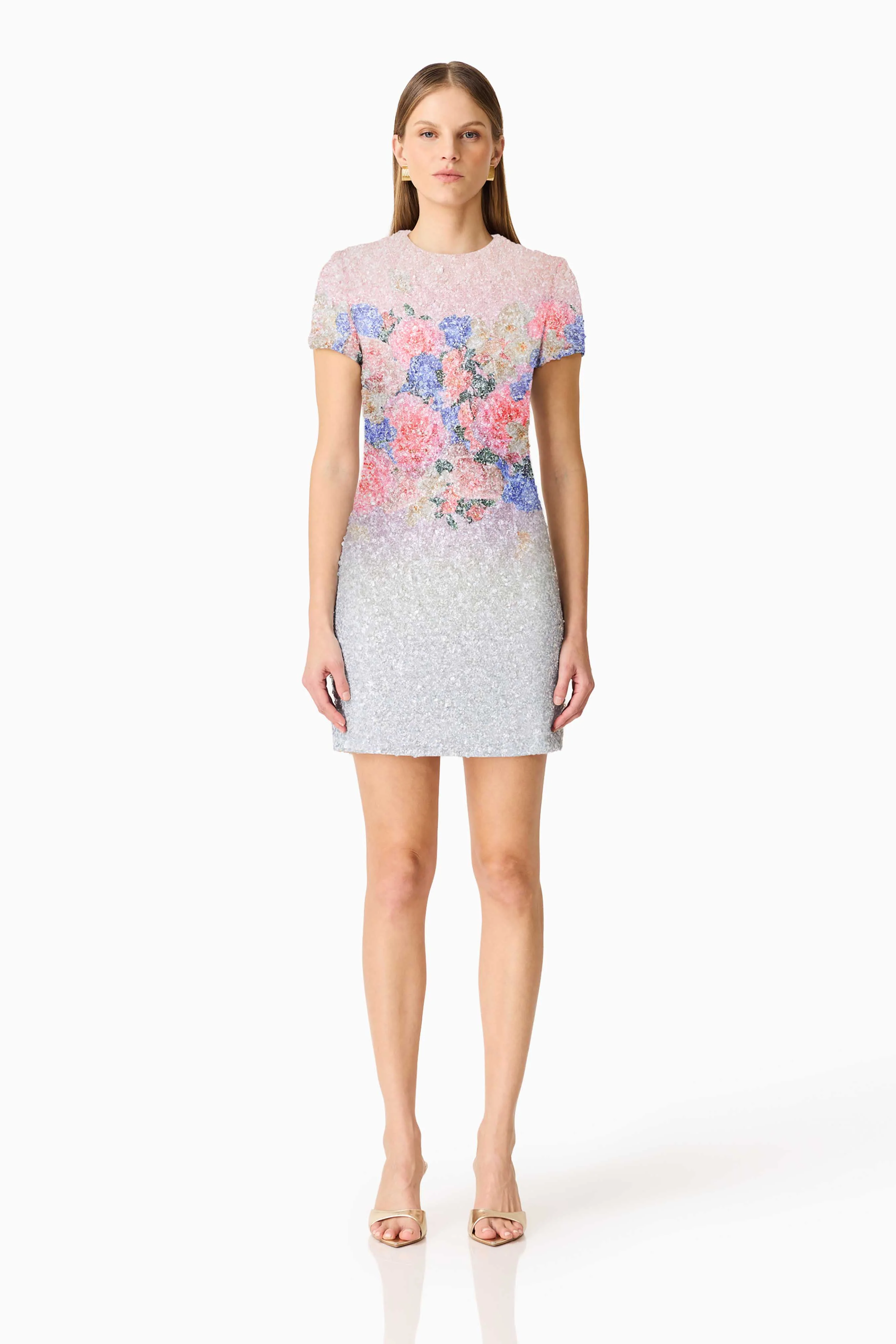 Lurea Short Sleeve Mini Dress in Pink Floral