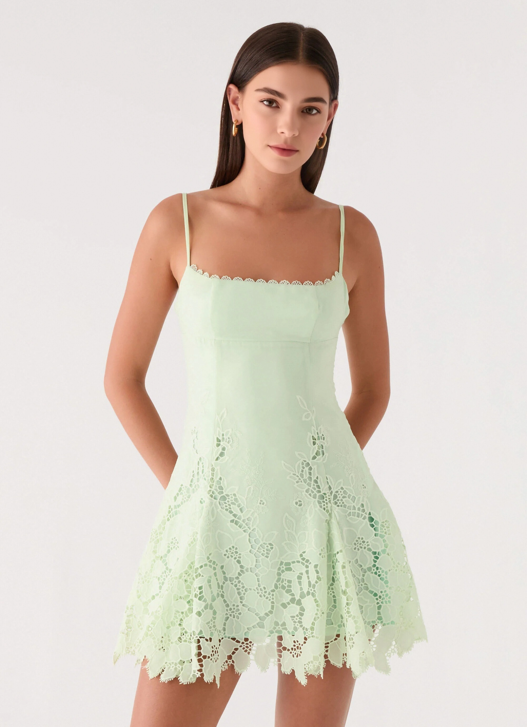 Florine Mini Dress - Pistachio