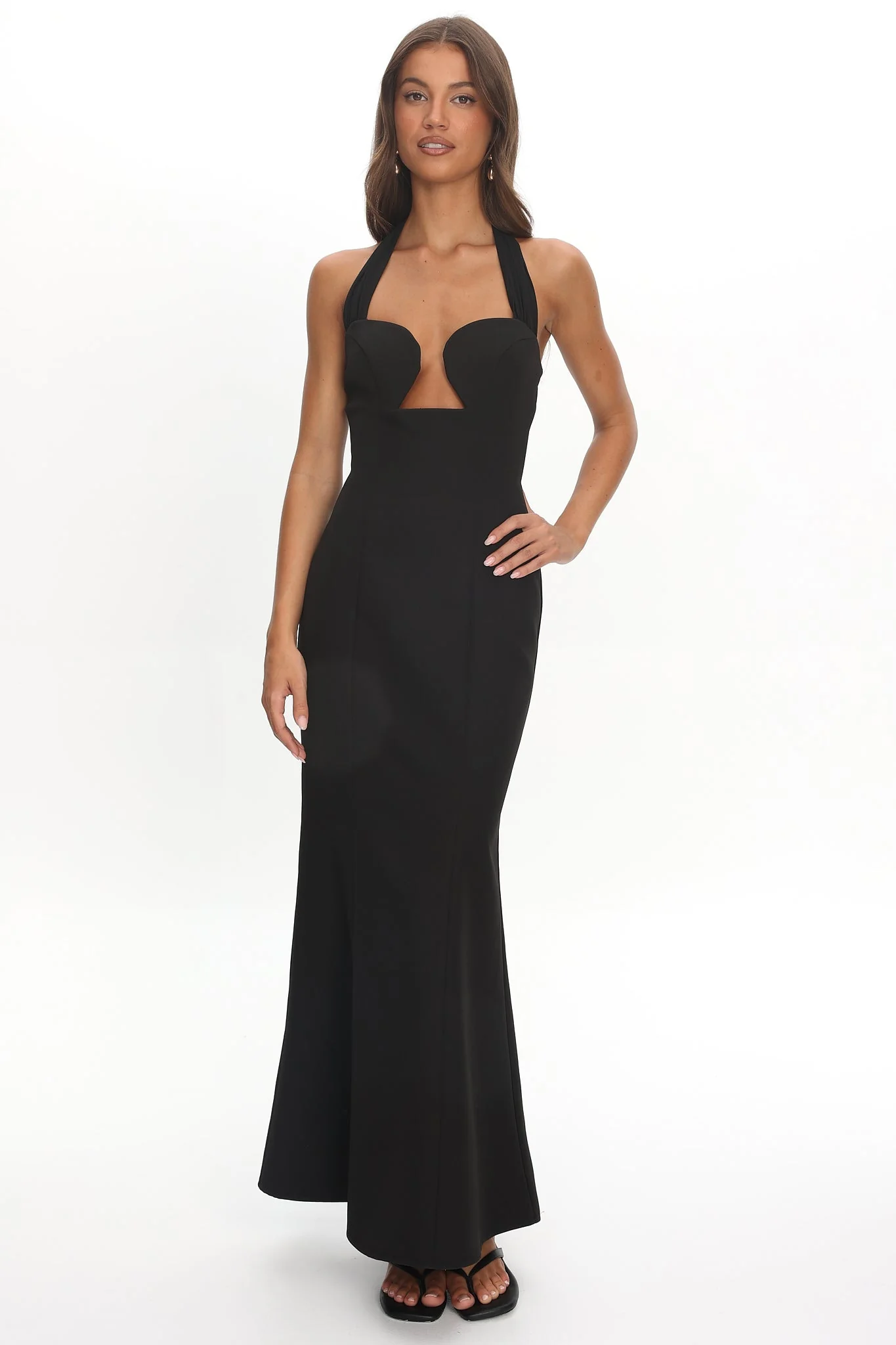Vibes Halterneck Maxi Dress Black