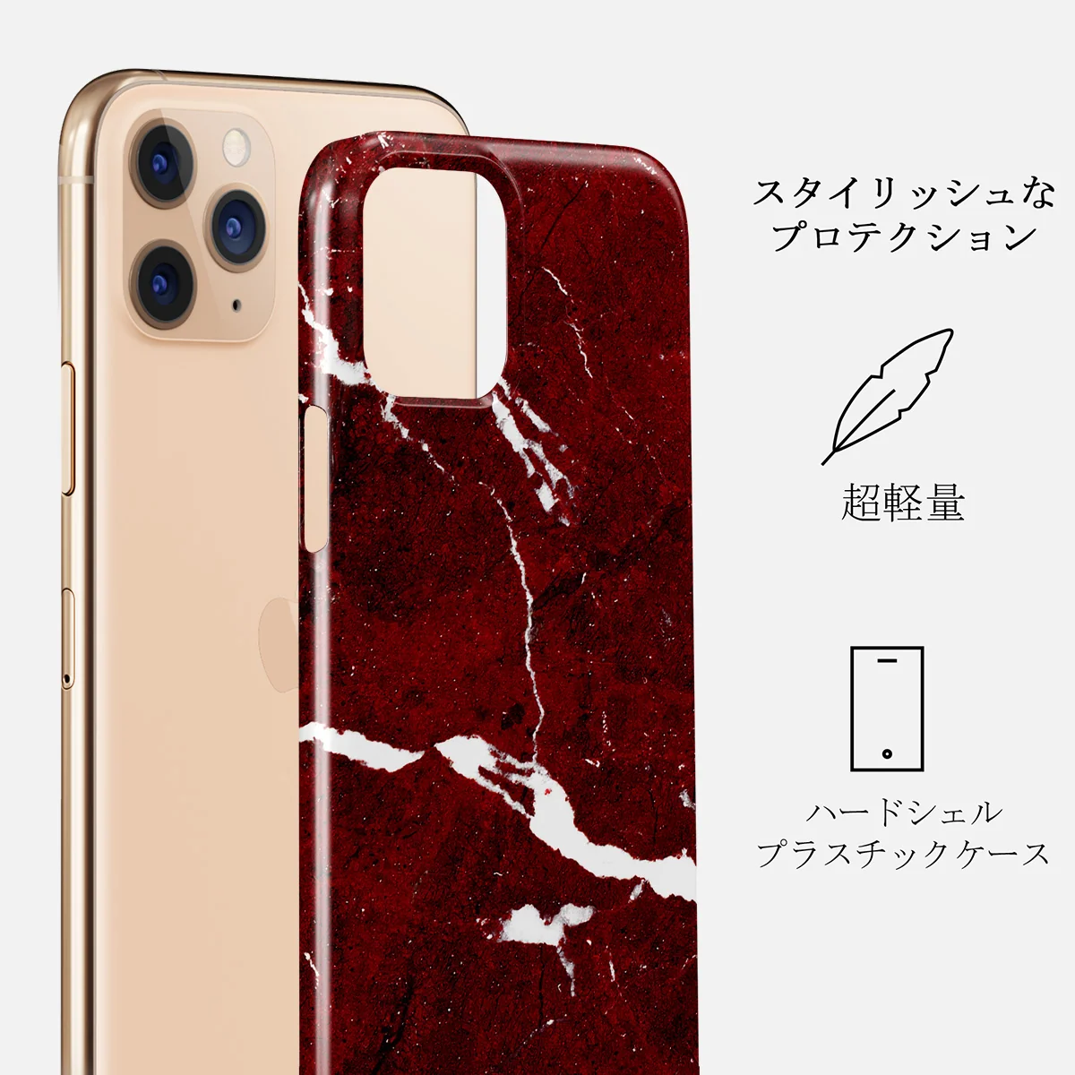 Iconic Red Ruby - Marble iPhone 11 Pro ケース