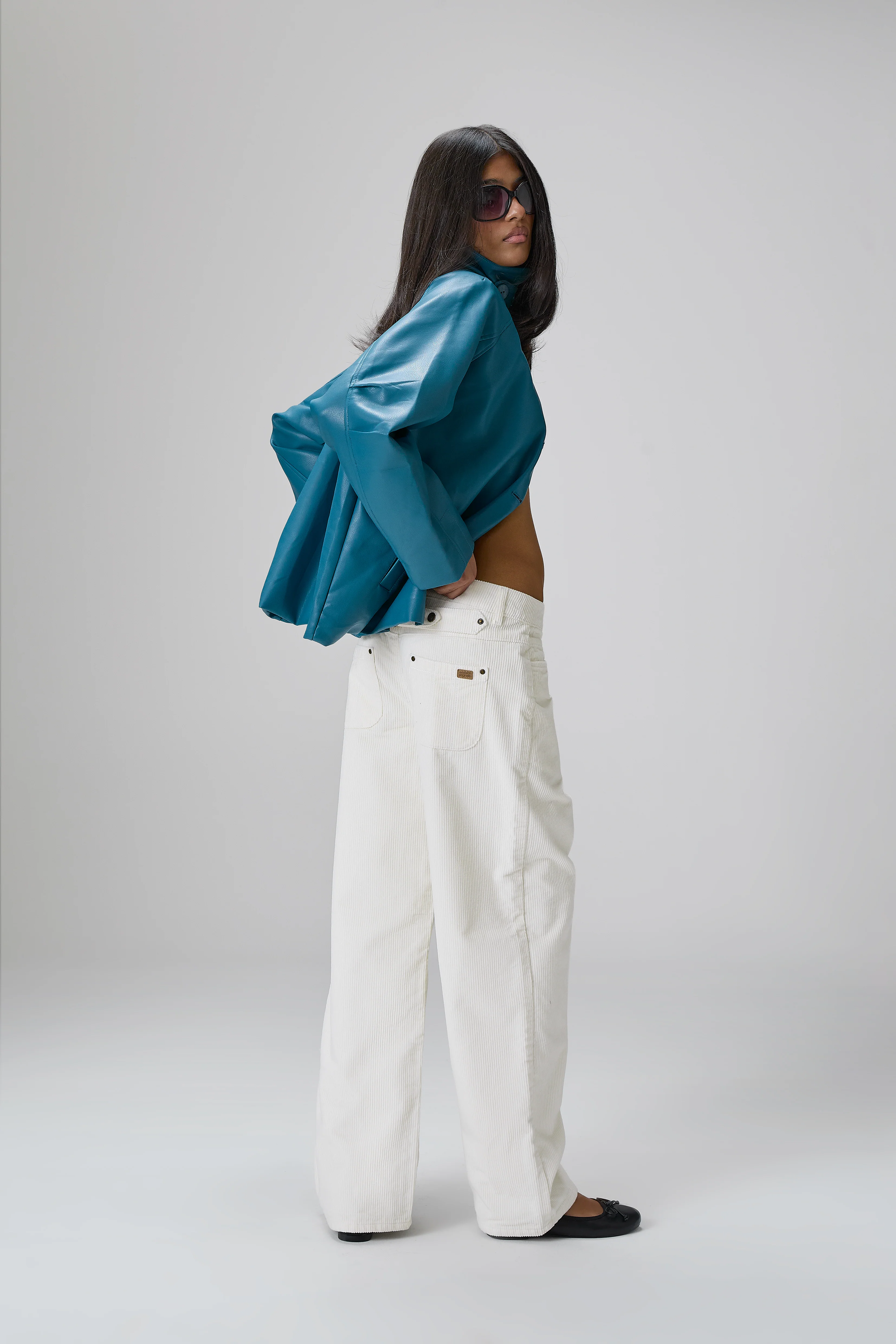Bethel Off-White Cord Wide Leg Trouser