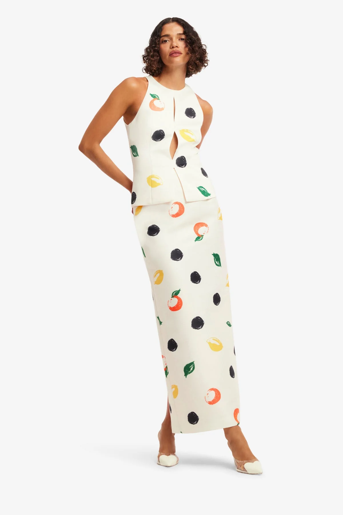 Amelia Top - Citrus Spots