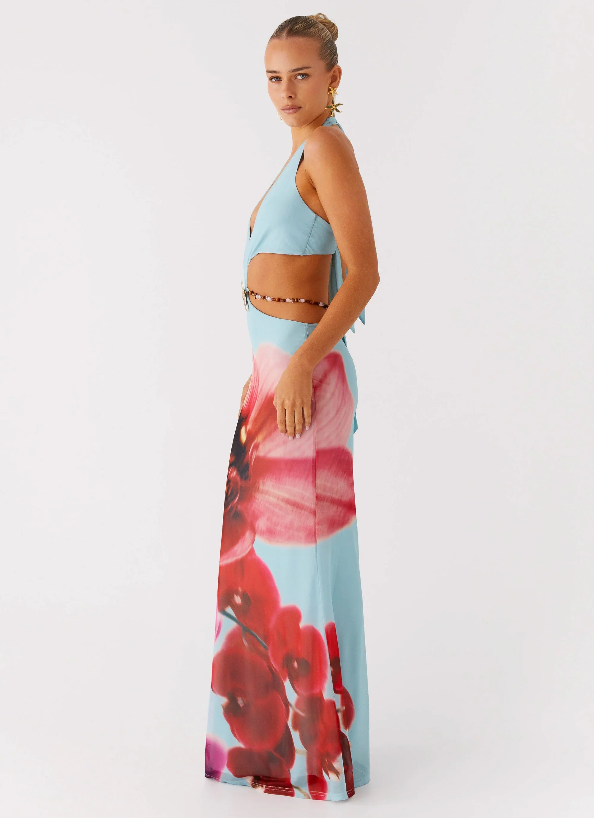 Time To Dance Maxi Dress - Turquoise Bloom