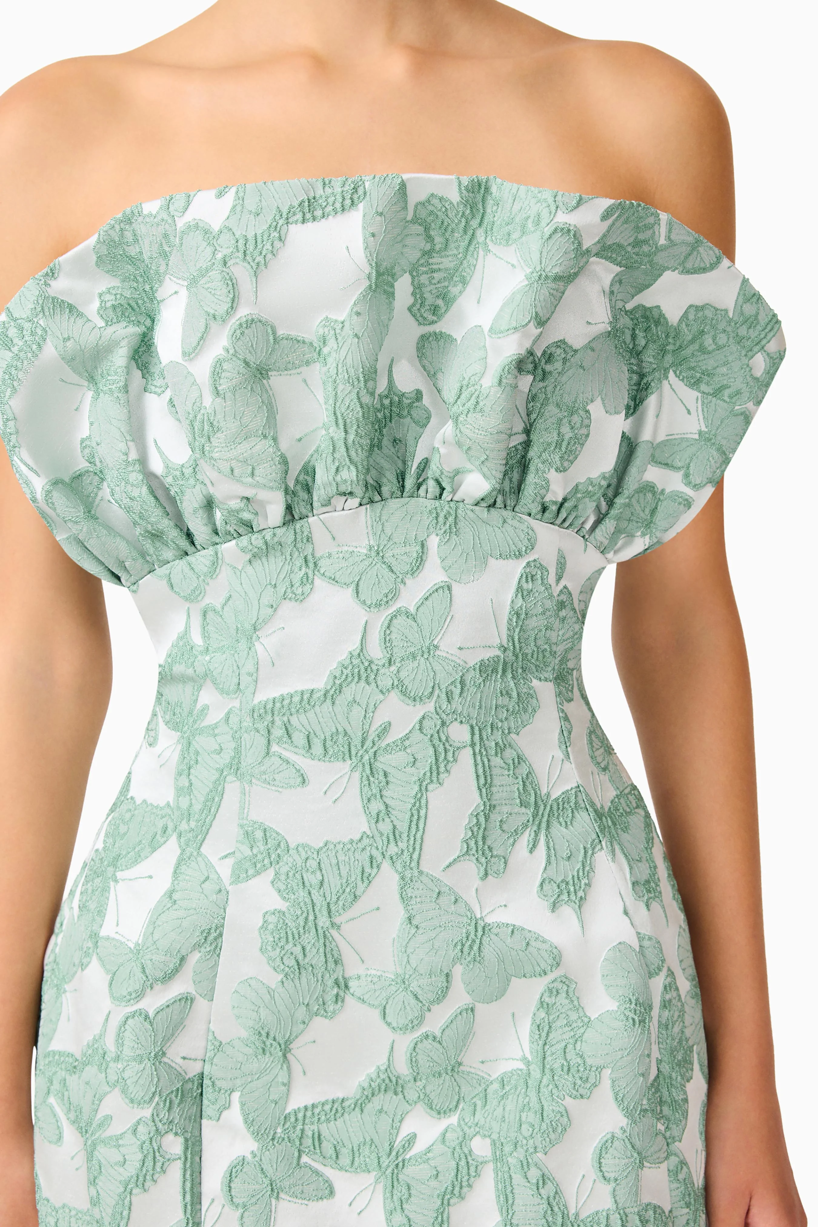 Lisette Ruffle Mini Dress in Sea Green