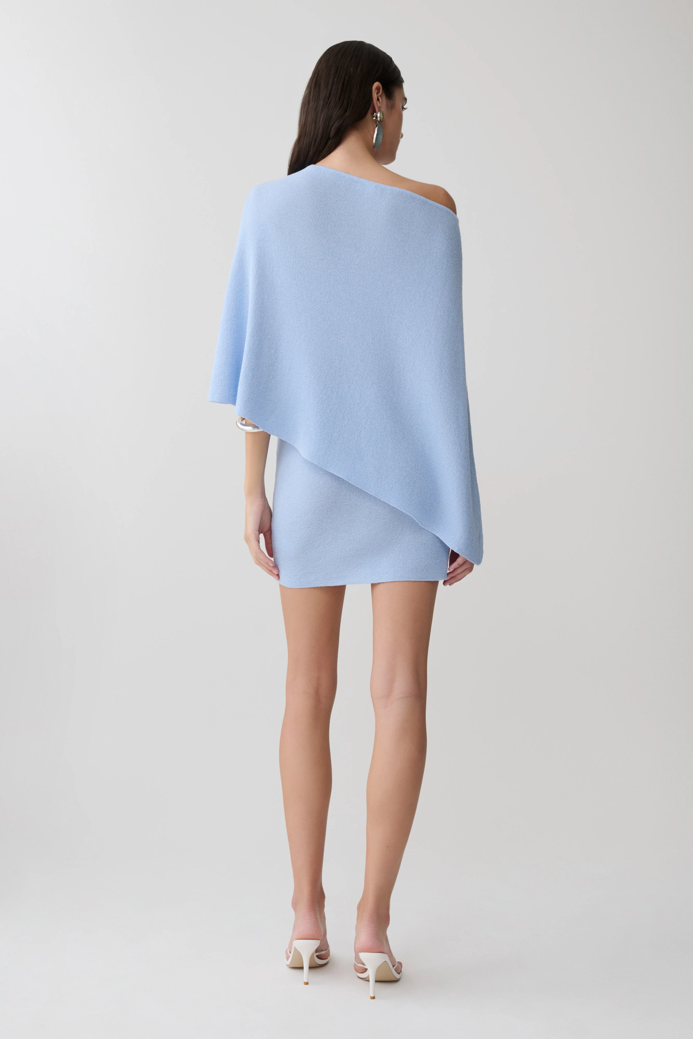 Loura Mid Rise Knit Mini Skirt - Cornflower Blue