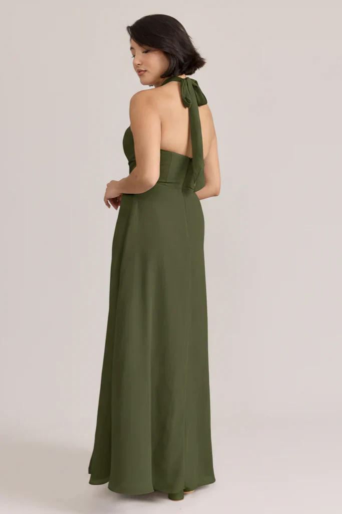 Ellapink Chiffon Dress | Ready To Ship | Deep Olive