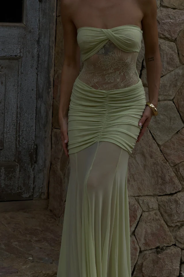 Khadijah Lace And Mesh Maxi Dress