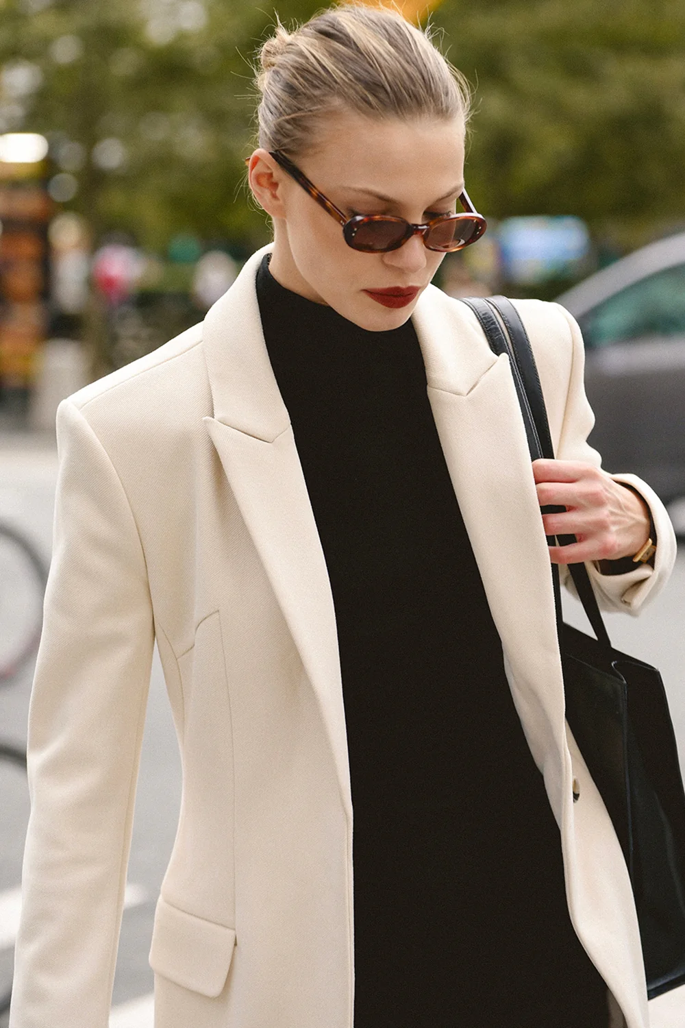 Ivory Single Breasted Long Coat