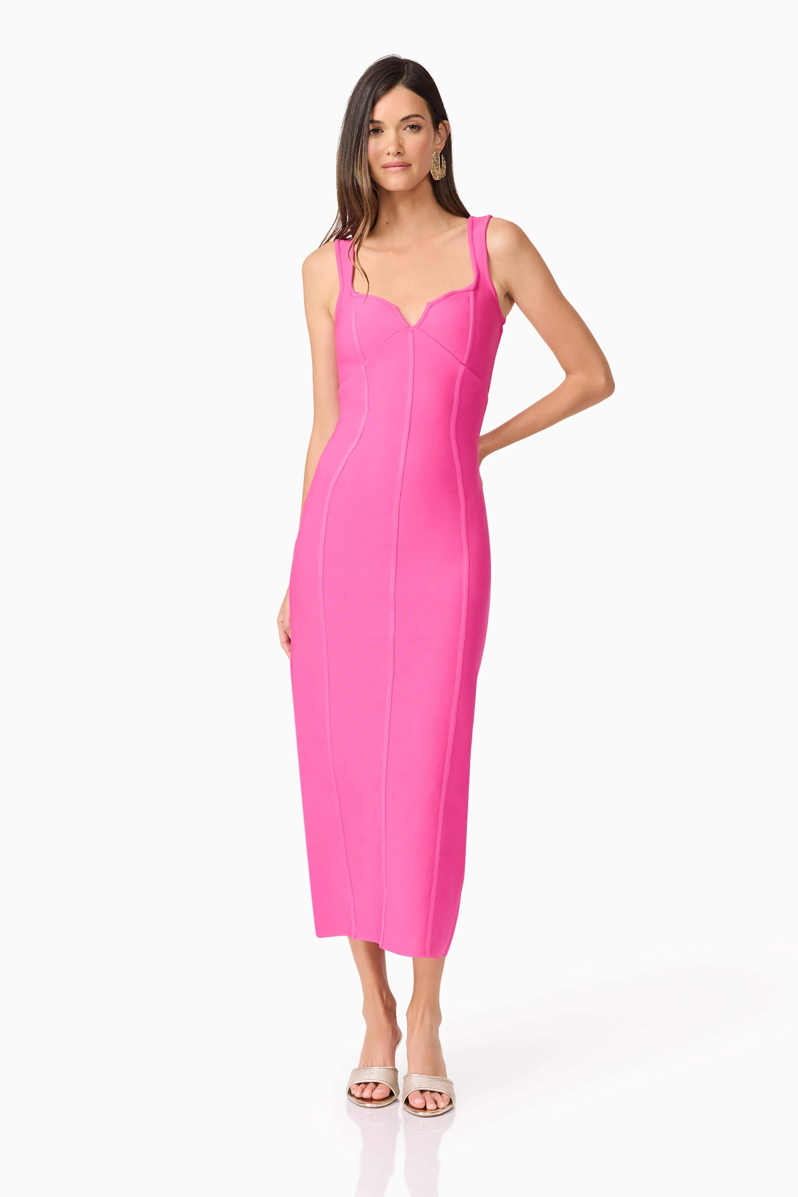 Celina Column Maxi Dress in Pink