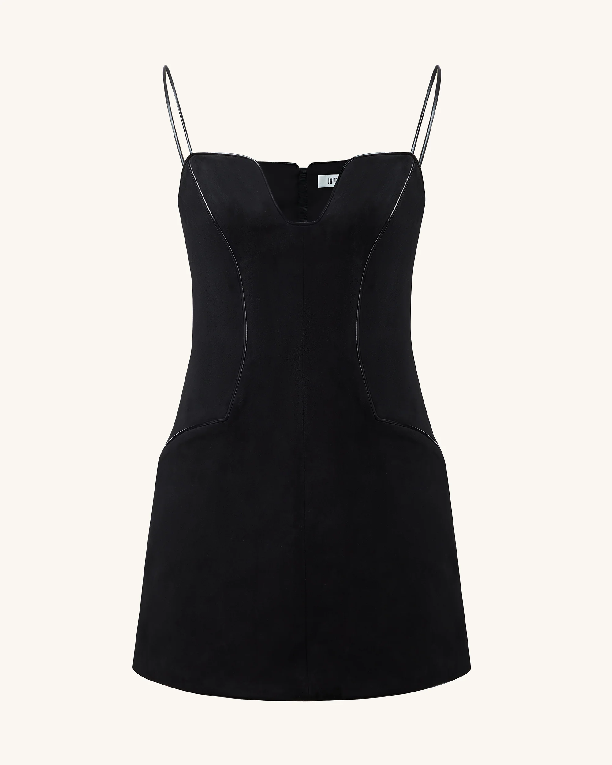 Eva Spaghetti Strap Sueded Dress - Black - FASHION NOB