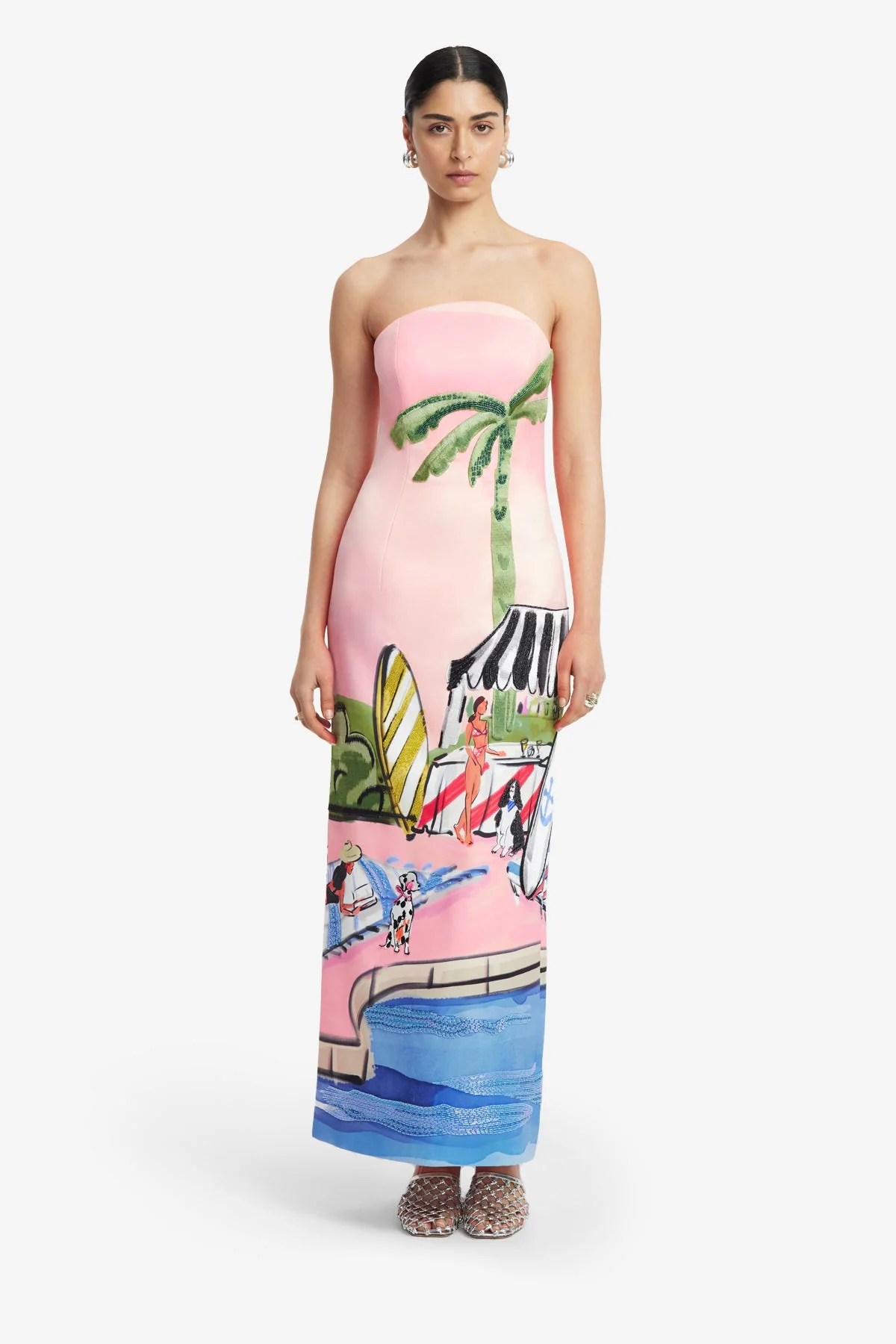 Ava Bustier Maxi Dress - Riviera Print