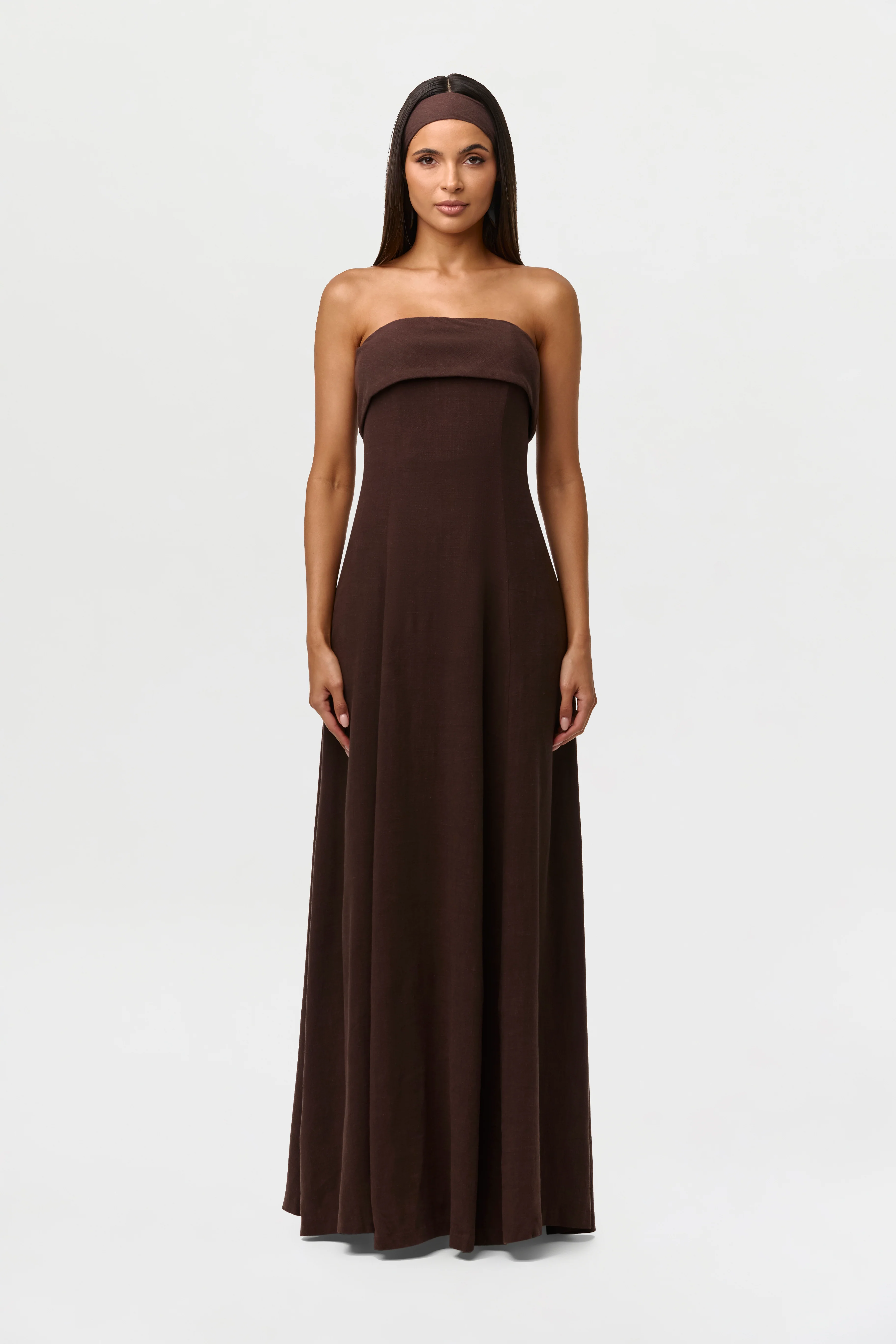 Linen Tube Maxi Dress