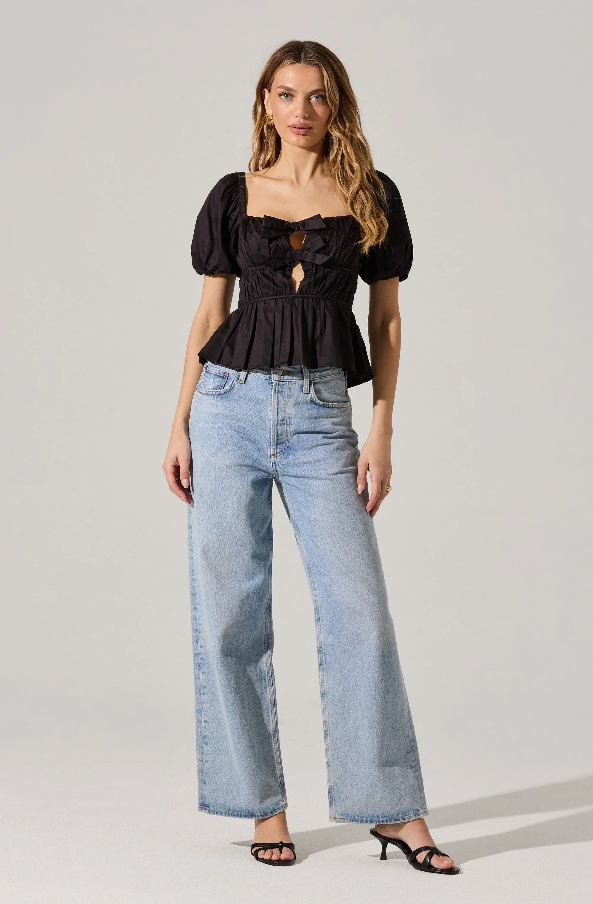 Bow Front Peplum Top