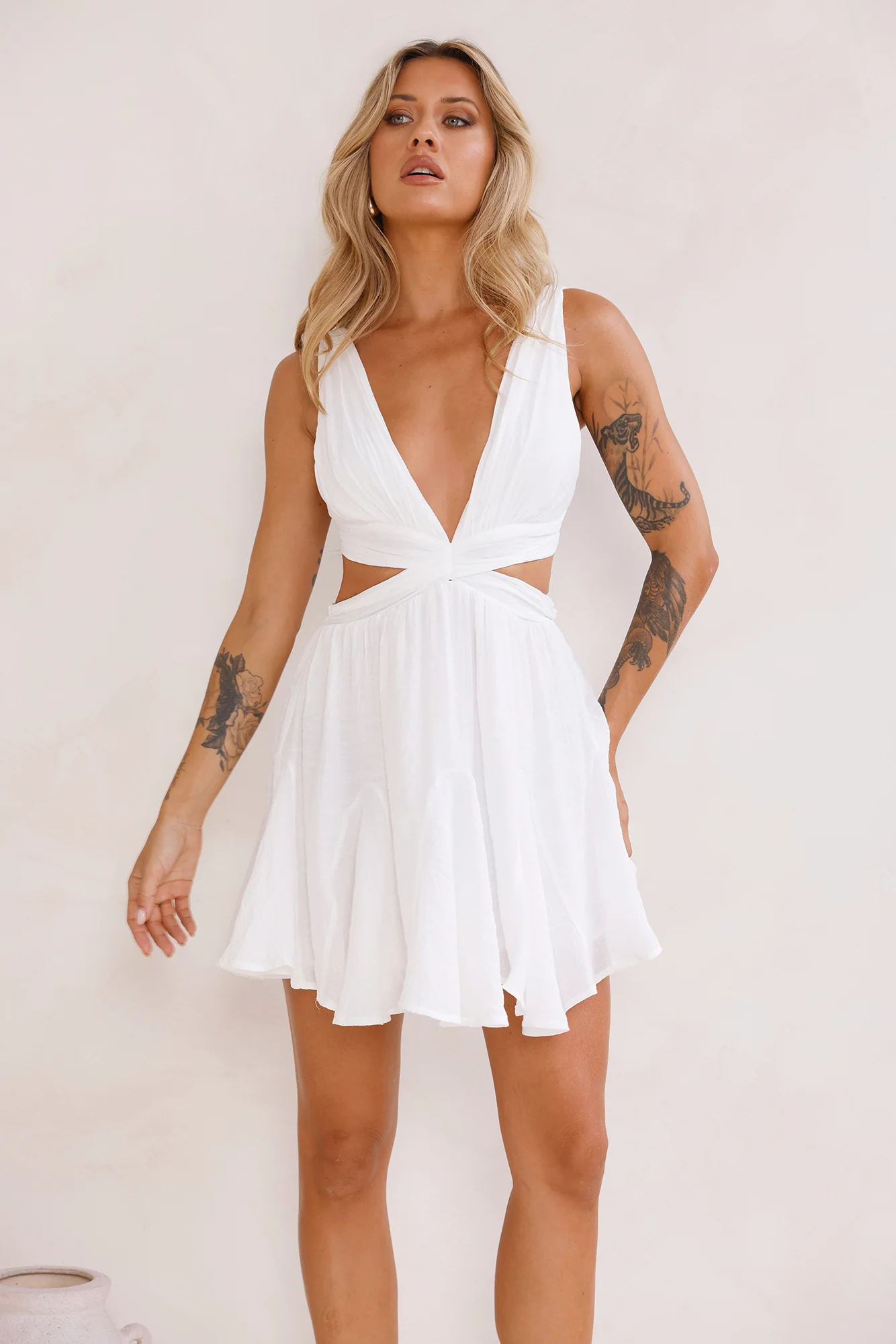 Exciting Season Mini Dress White - luluinthesky