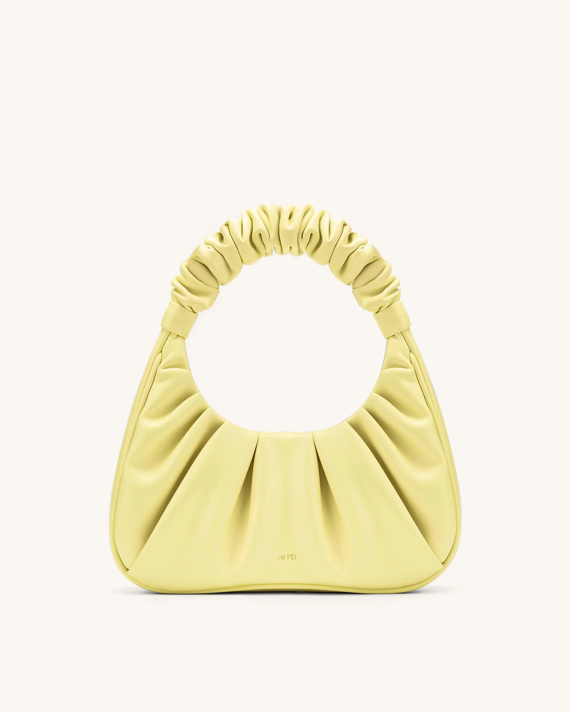 Gabbi Ruched Hobo Handbag - Light Yellow