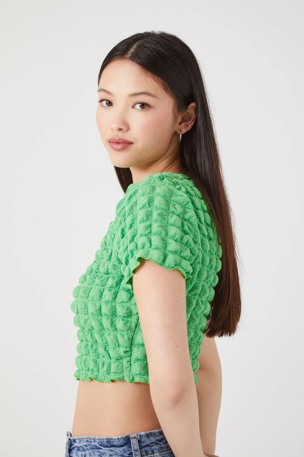 Textured Cutout Crop Top