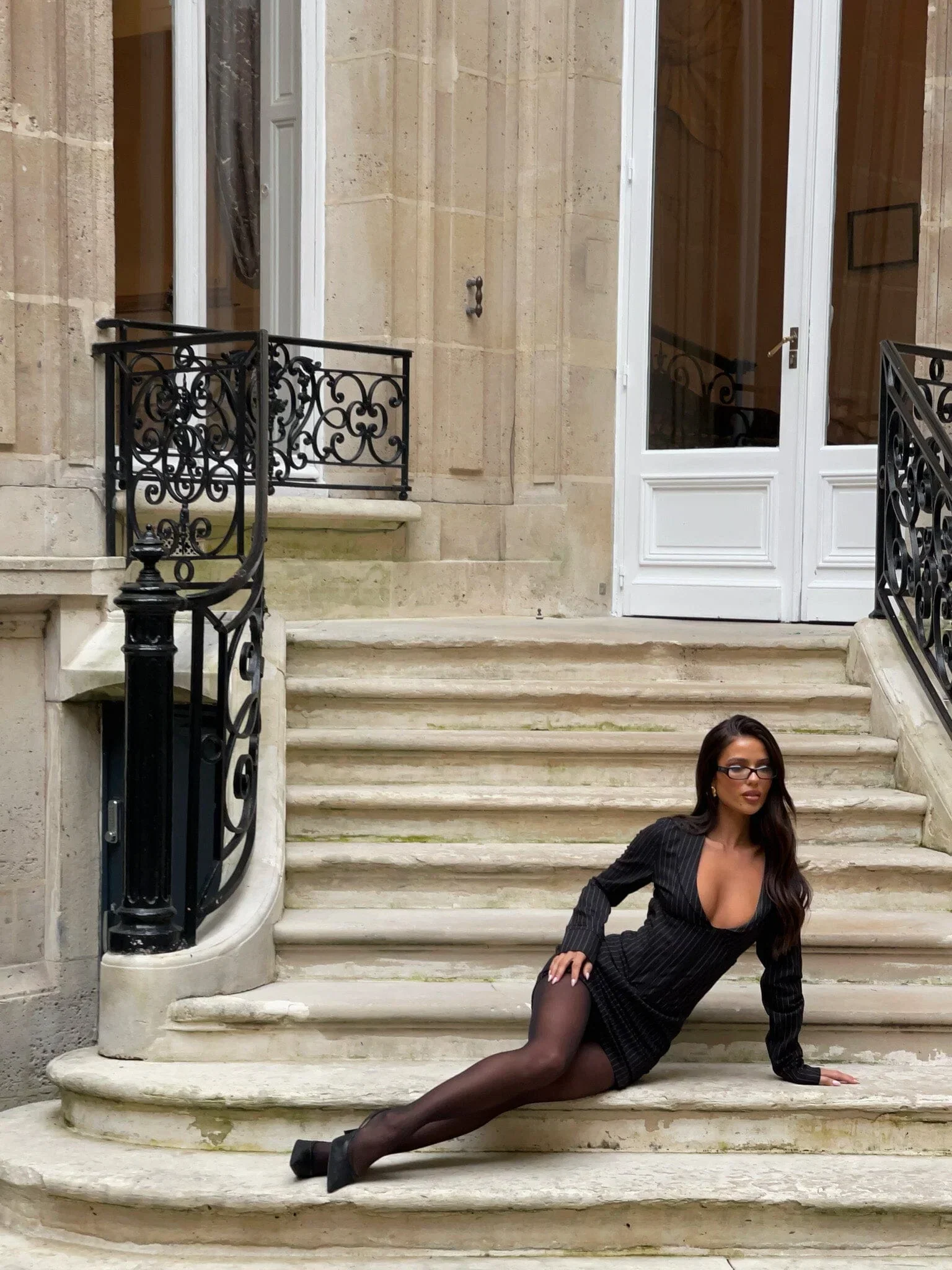 KESSIA MINI DRESS PINSTRIPE