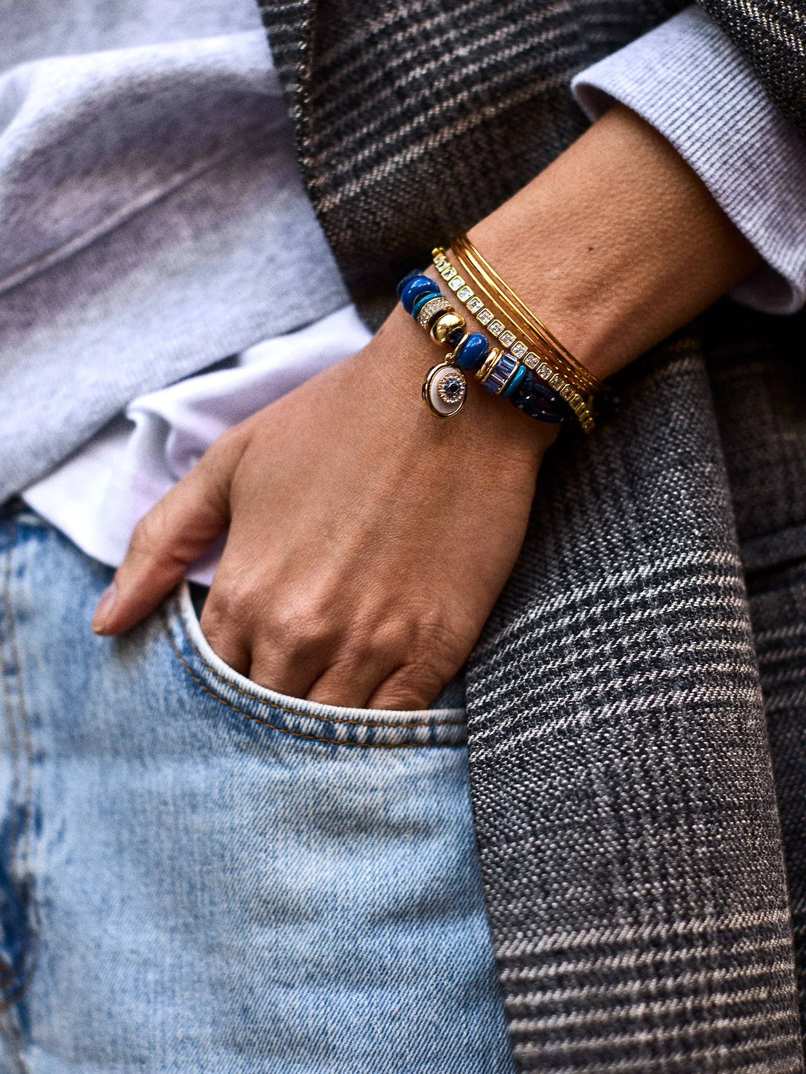 Eye Candy Evil Eye Paracord Bracelet - Navy