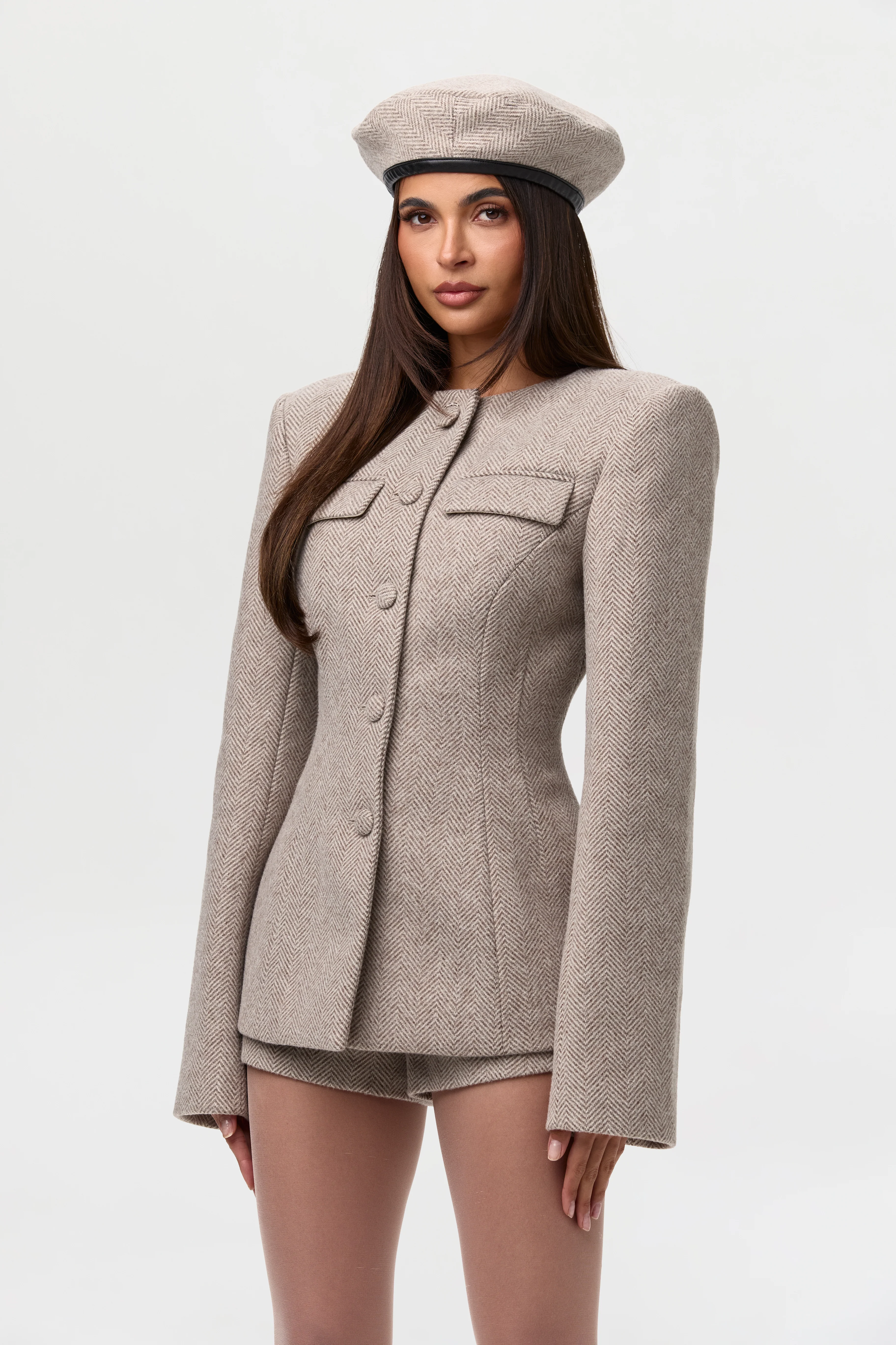 Chevron Suited Hot Pants