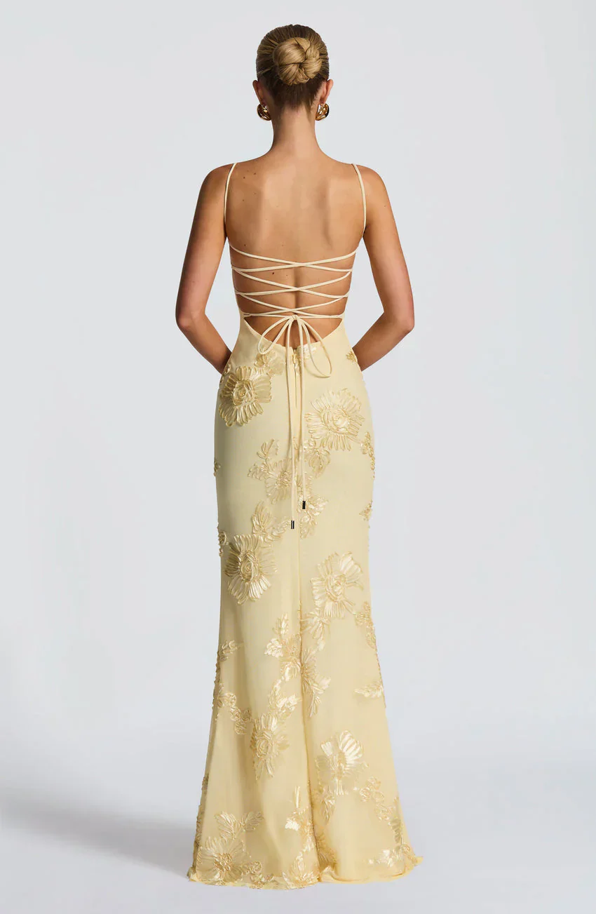 Nefertiti Maxi Dress - Lemon - luluinthesky