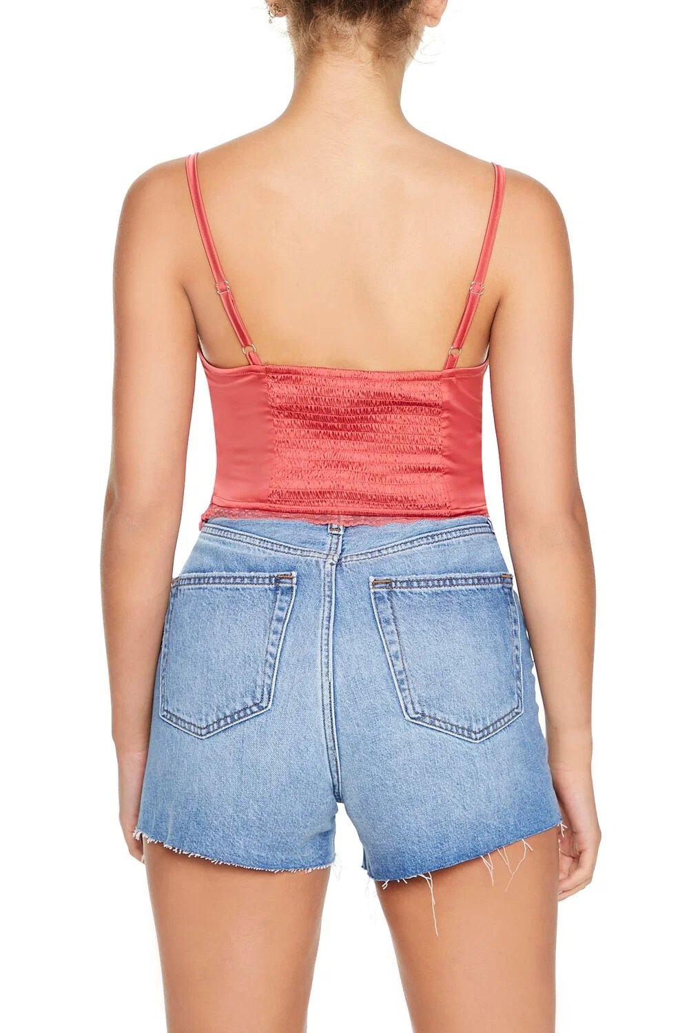 Satin Lace-Up Bustier Cami