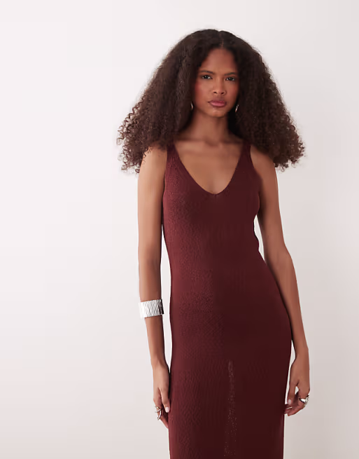 Mango sheer beach midi dress in orange
