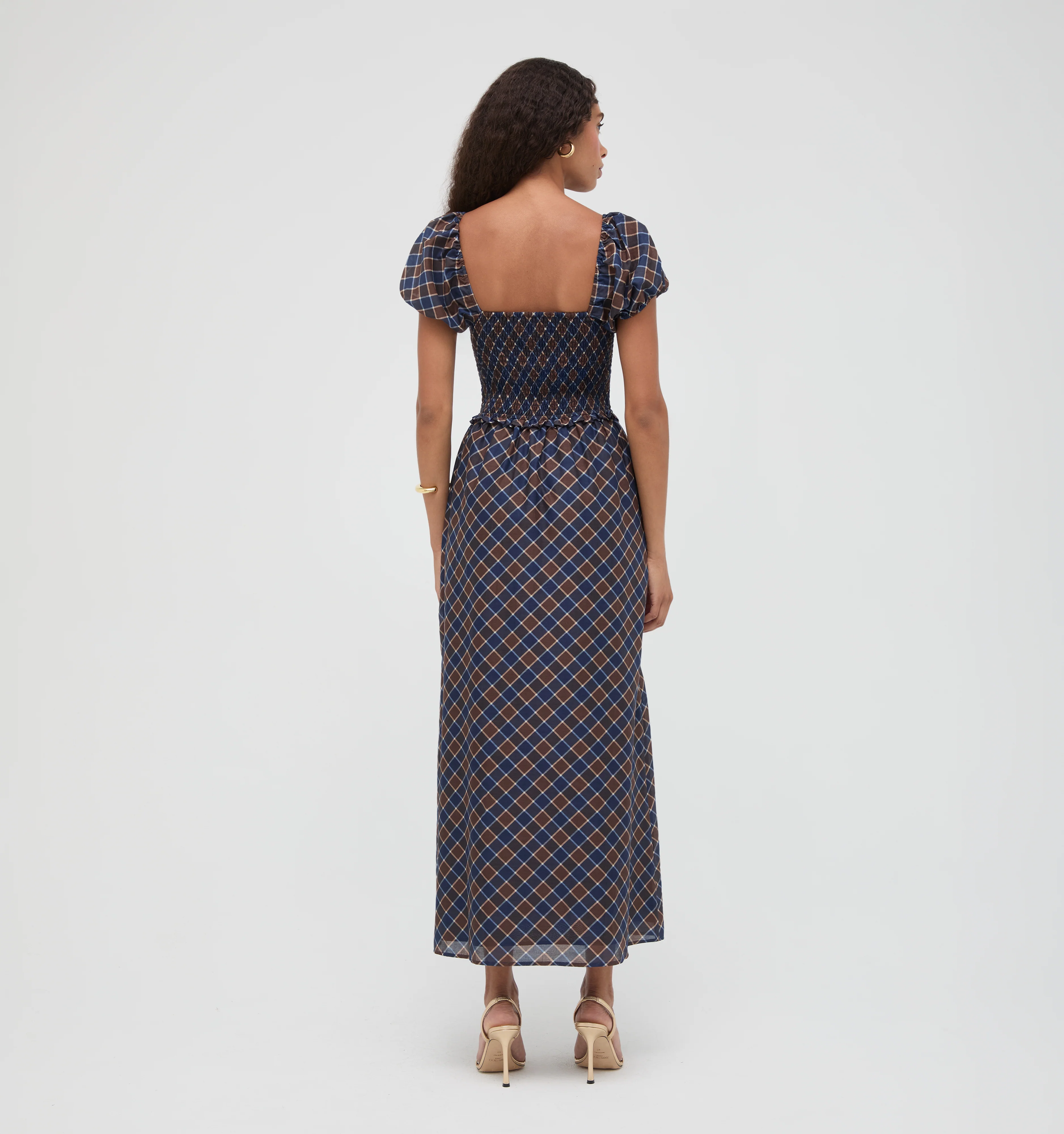 The Aster Nap Dress -  Wilshire Plaid Chocolate/Navy