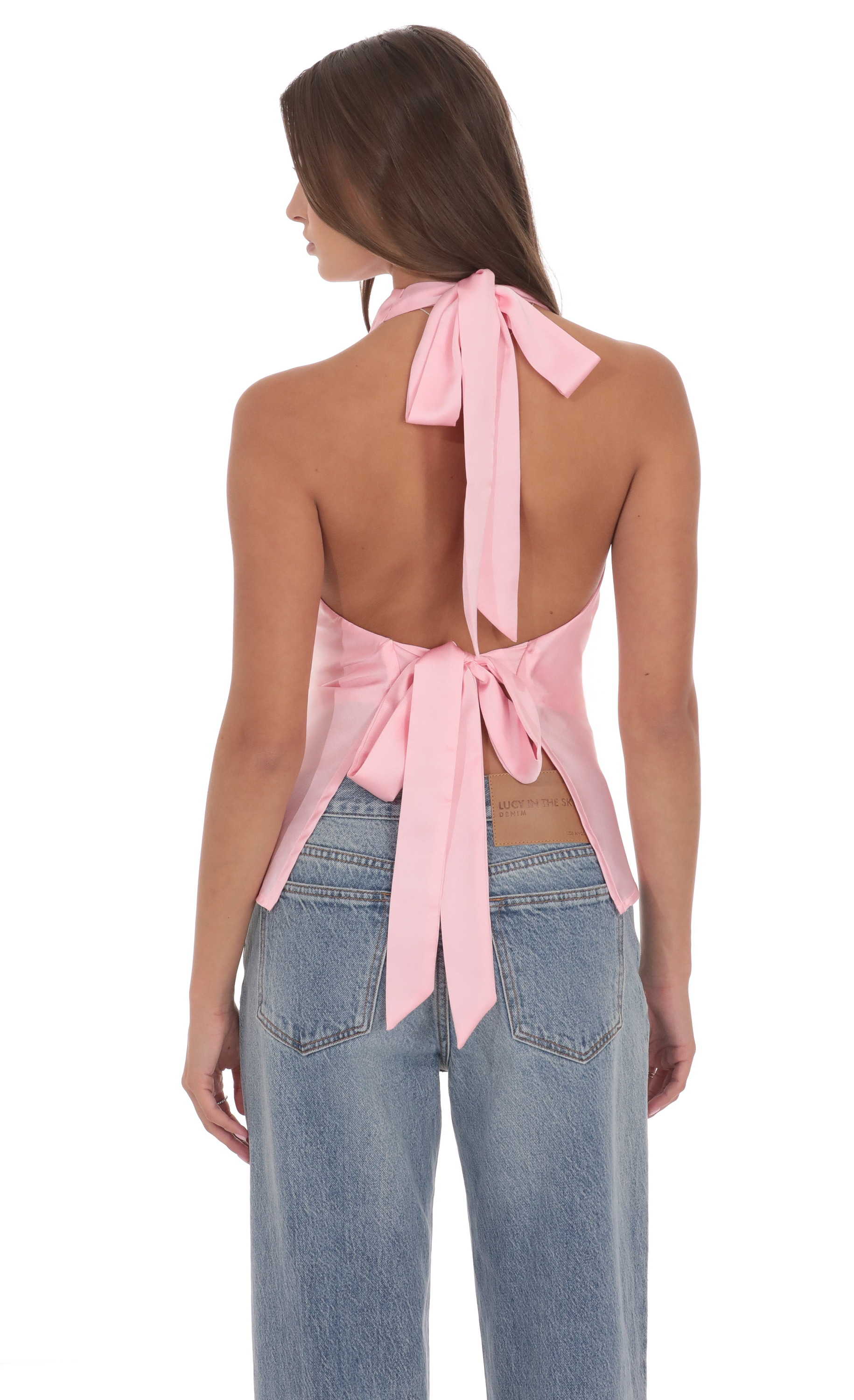 Satin Cowl Neck Top in Pink - luluinthesky