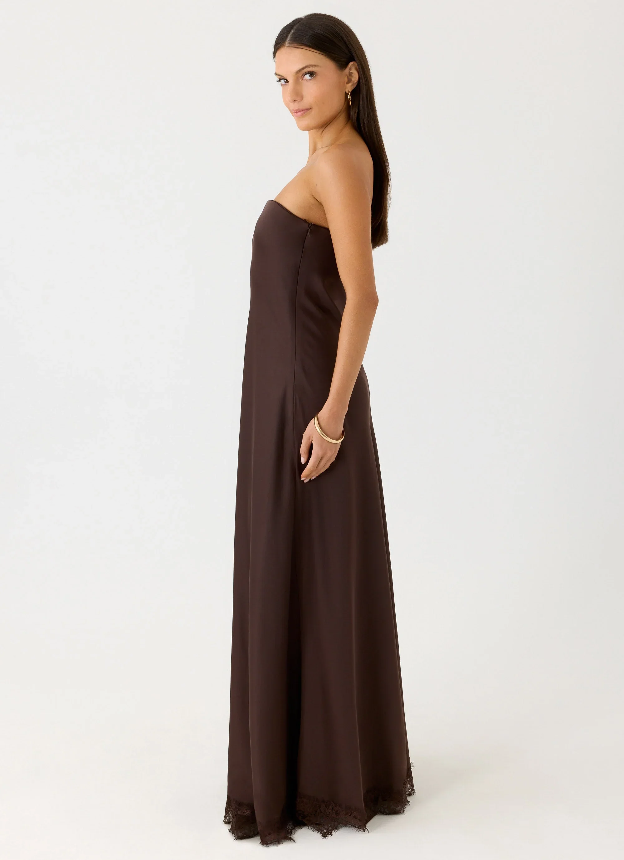 Kayleigh Strapless Maxi Dress - Chocolate Torte