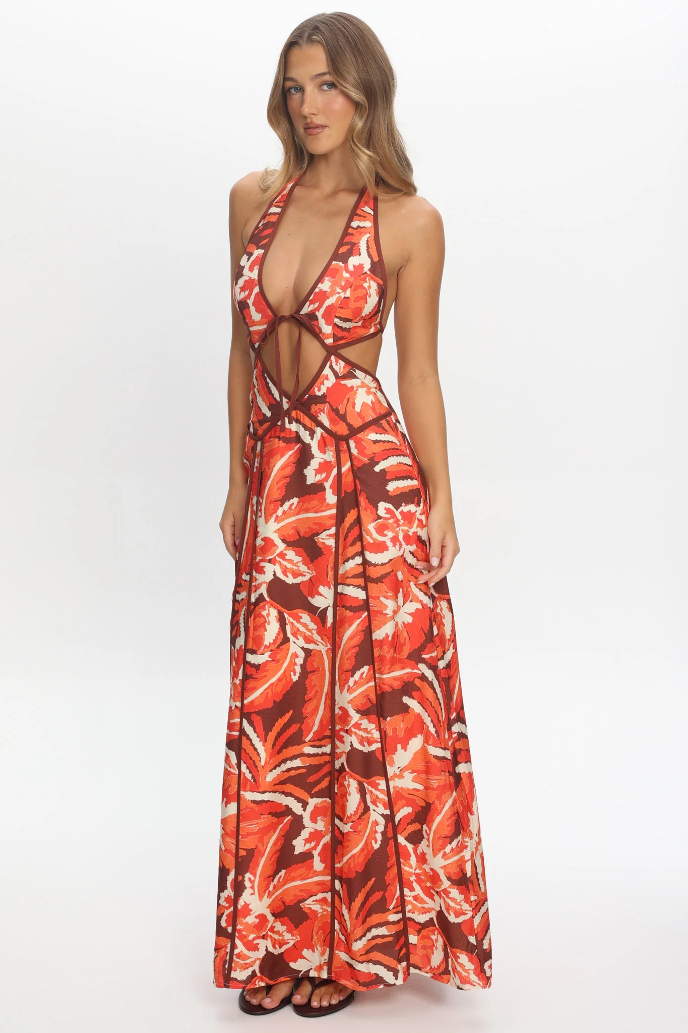 Revelations Cut-Out Maxi Dress Print Berry - luluinthesky