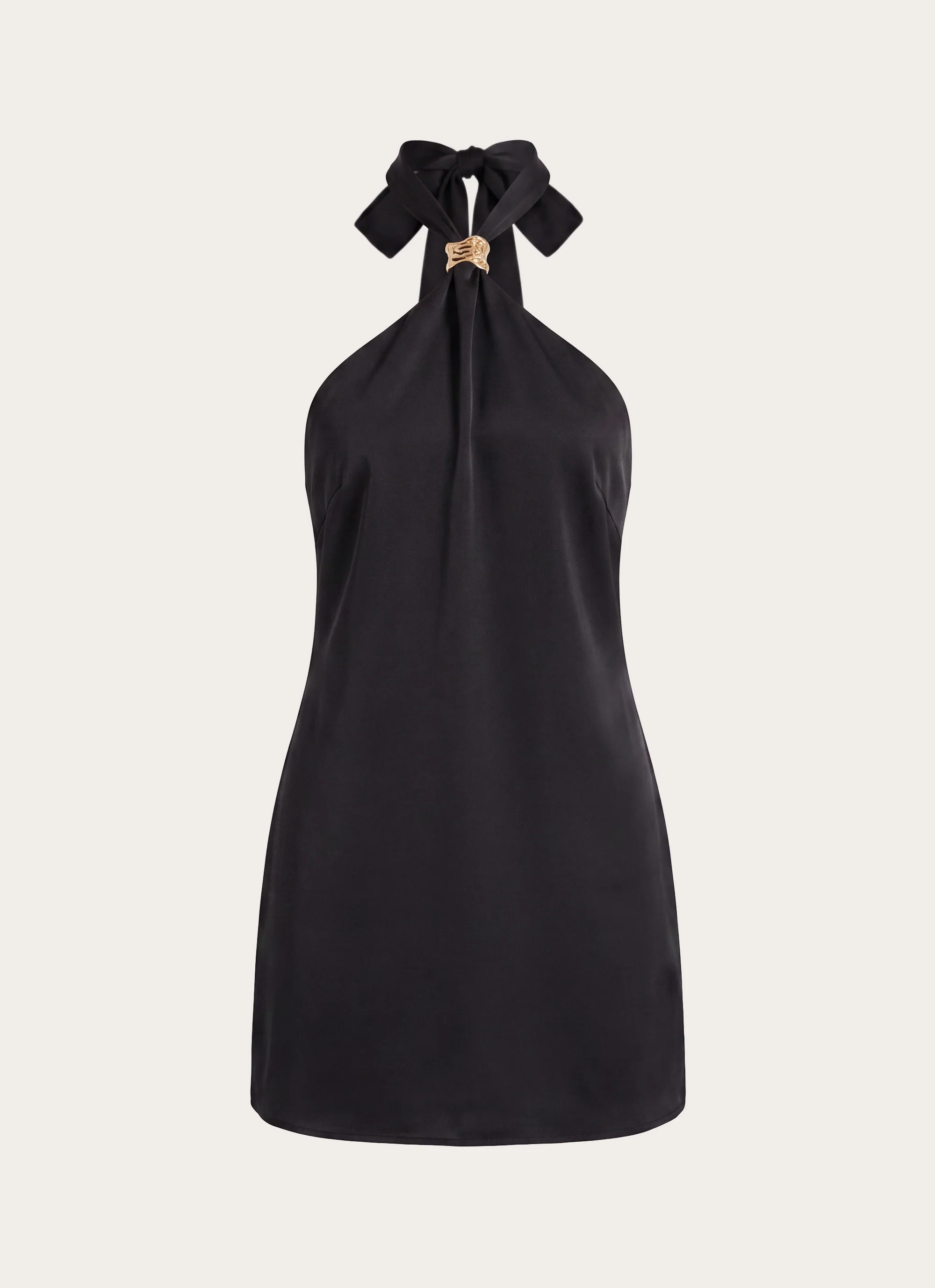 Lexia Halter Mini Dress - Black - FASHION NOB