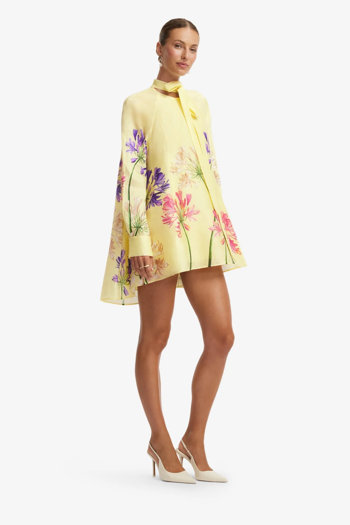 Libby Mini Dress - Agapanthus Print