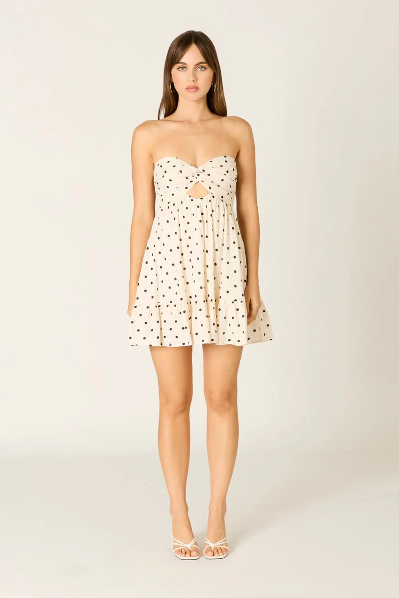 Strapless Polka Dot Dress