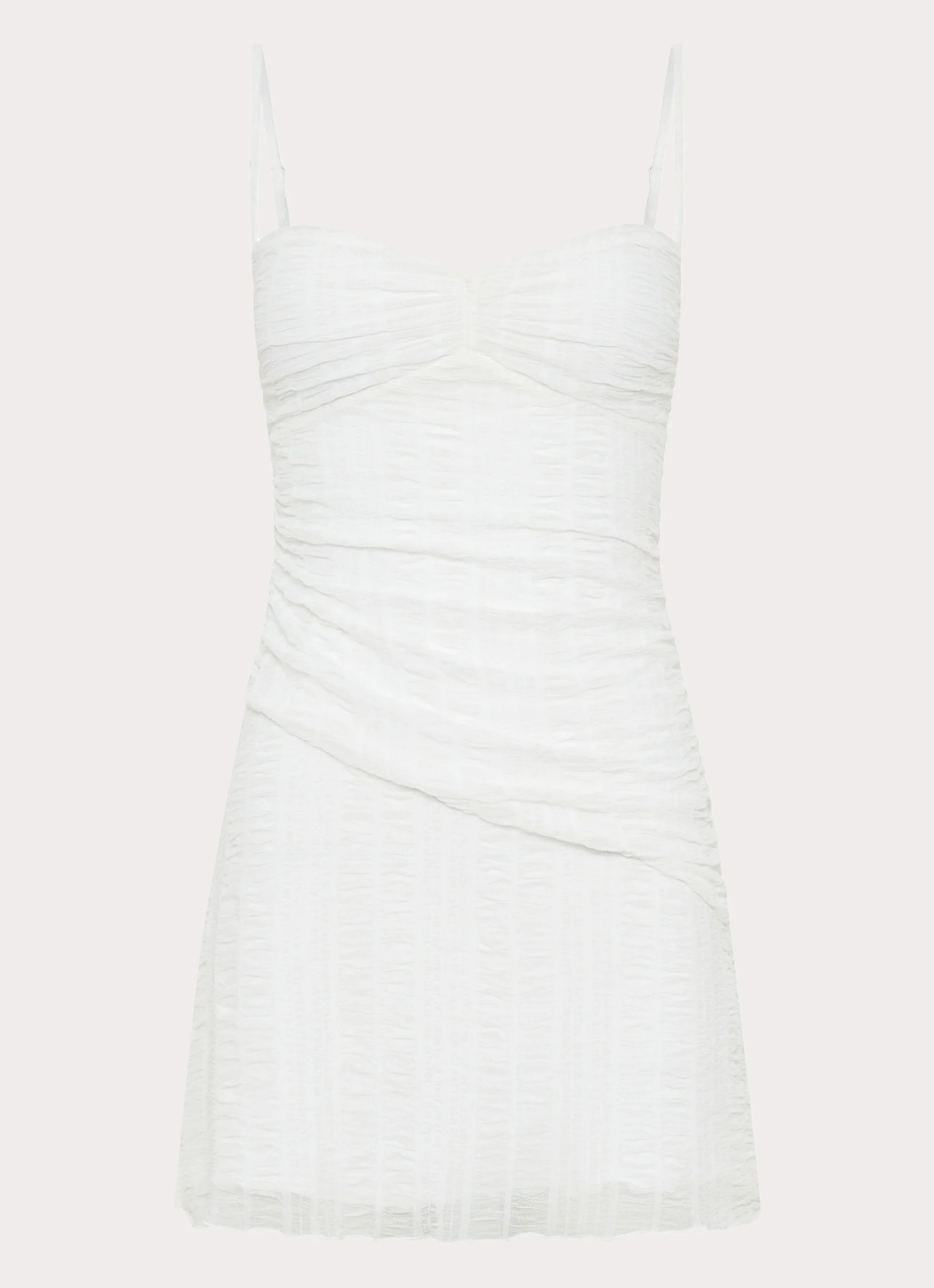 Arden Mesh Mini Dress - White - luluinthesky