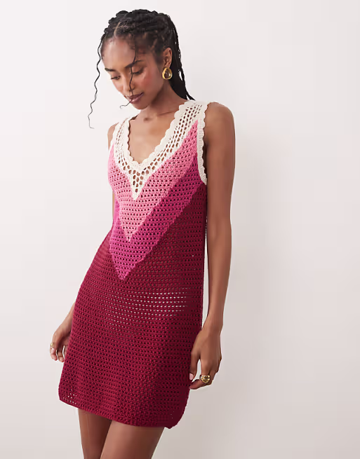 Mango Teen knit mini dress in multi