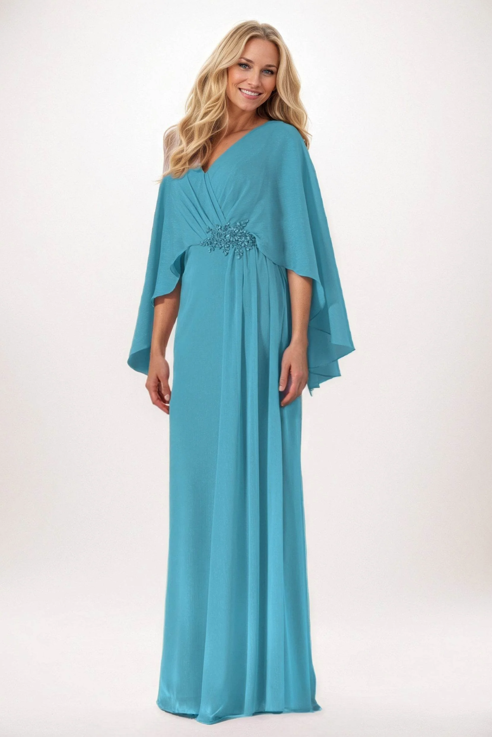 Sheath-Column Maxi Chiffon Mother of the Bride Dresses CM0389