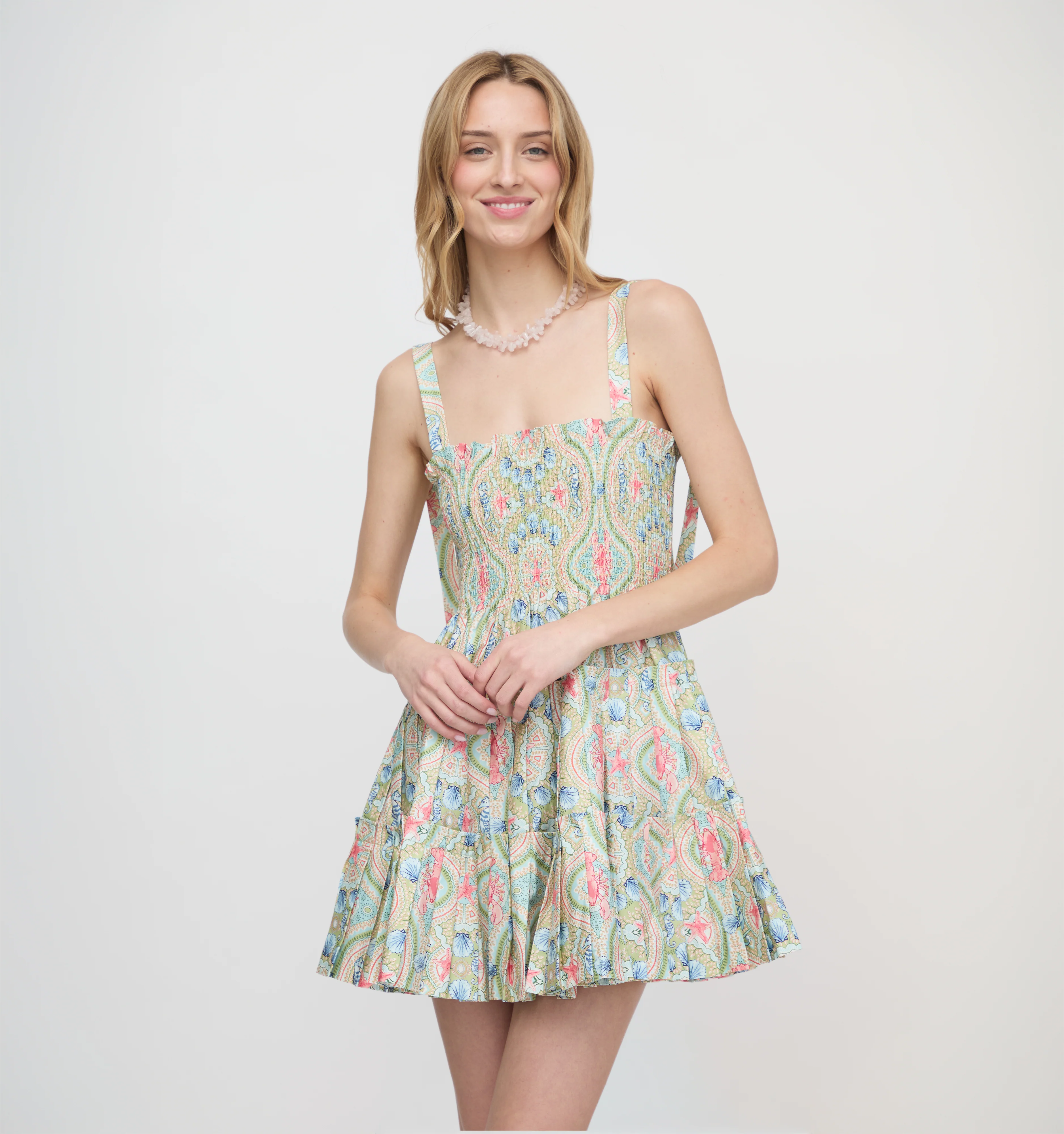 The Ribbon Charlotte Nap Dress - Sea Scroll