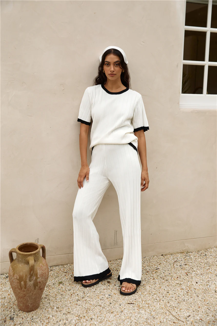 Colder Days Knit Pants White