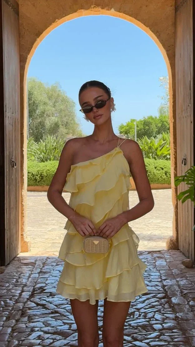 Cassidi Mini Dress - Lemon