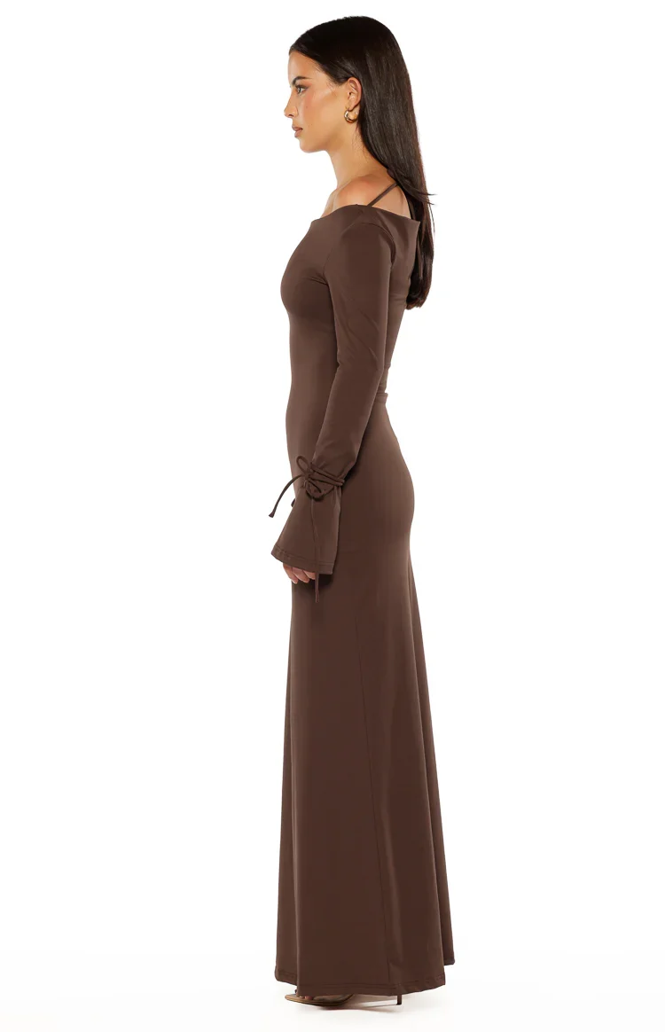 Elisha Chocolate Jersey Maxi Dress