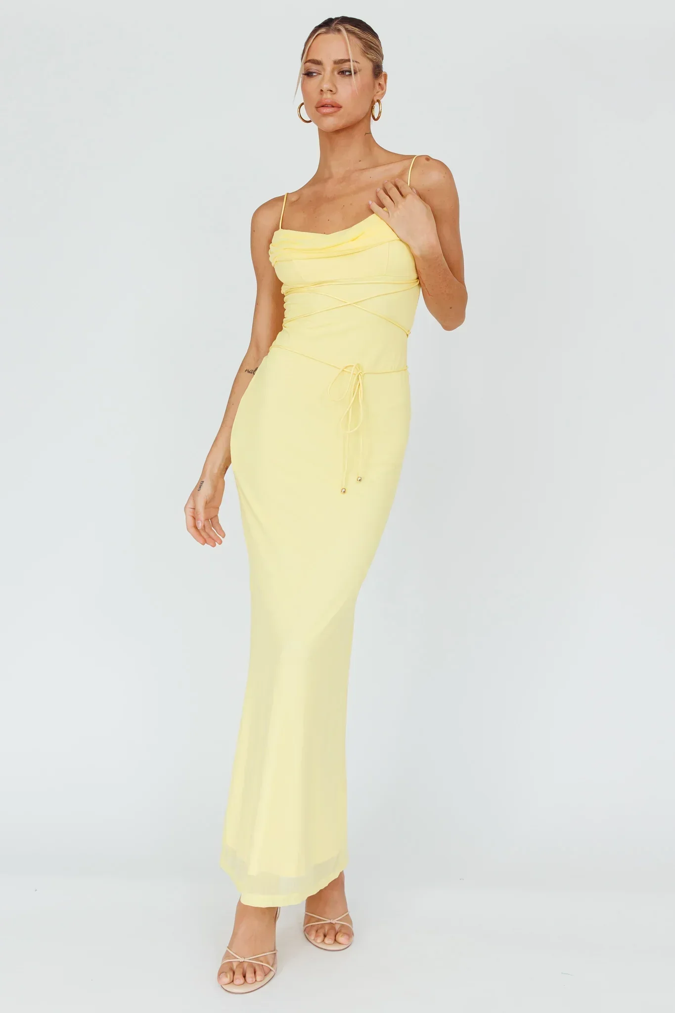 Teava Laced Waist Maxi Dress Butter