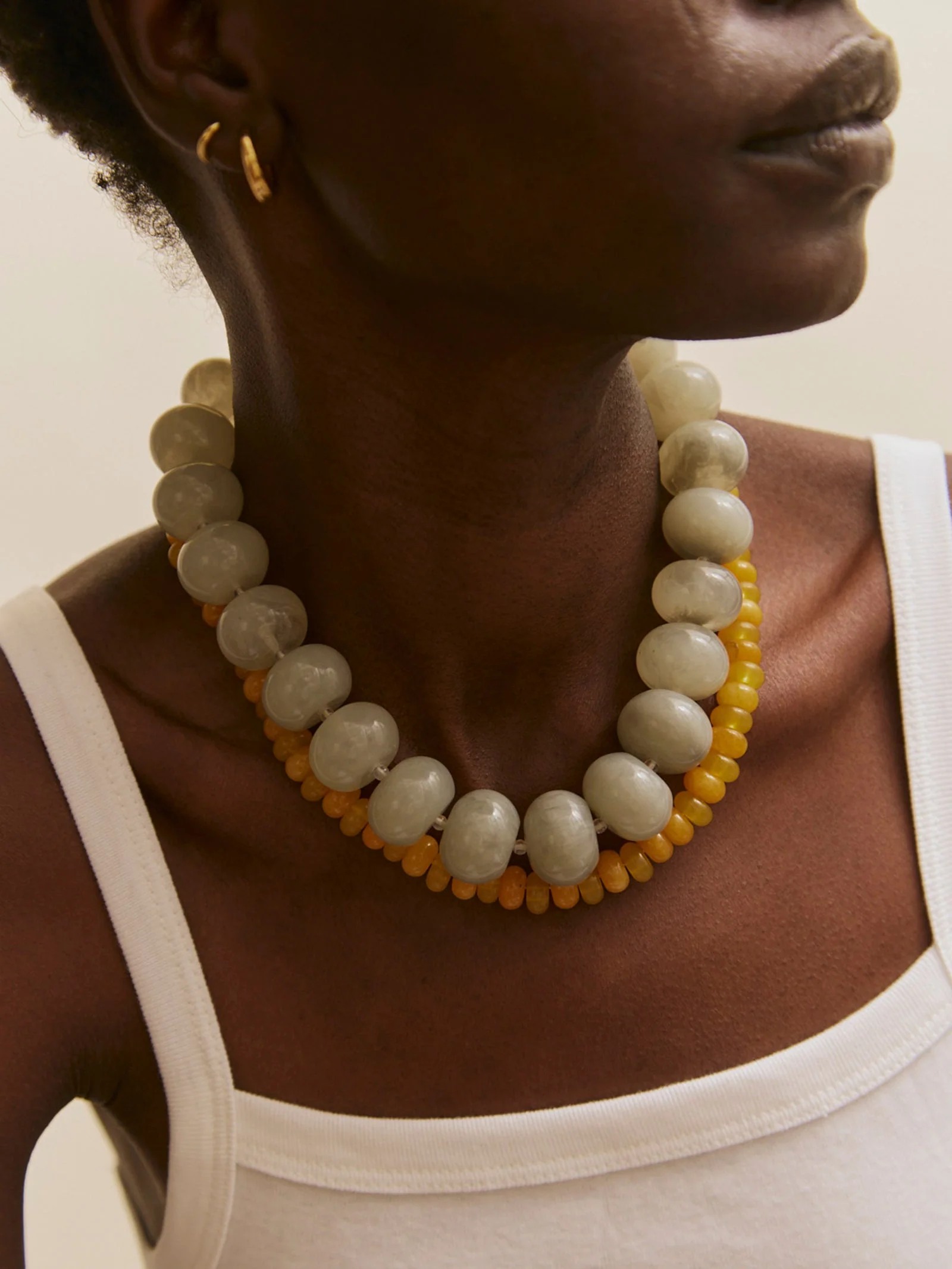 Joan Semi-Precious Necklace - Gray Quartz