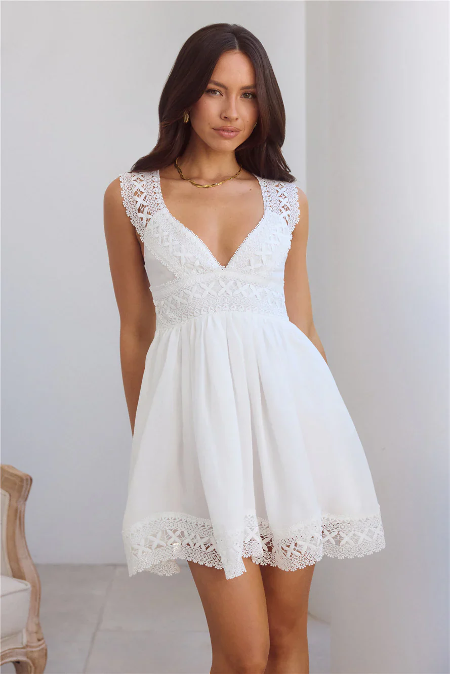 Beautiful Beginnings Mini Dress White
