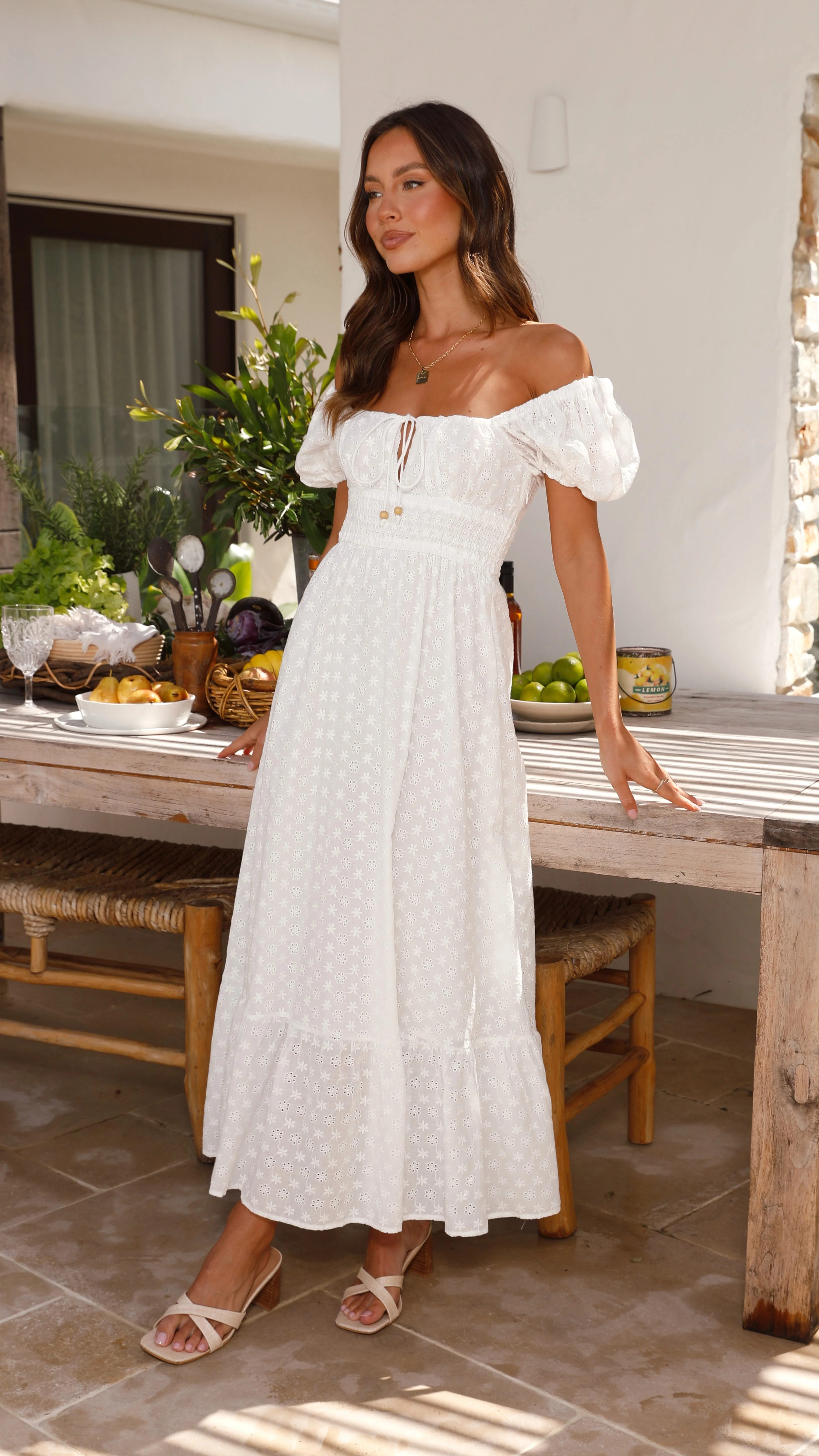 Tania Midi Dress - White - luluinthesky