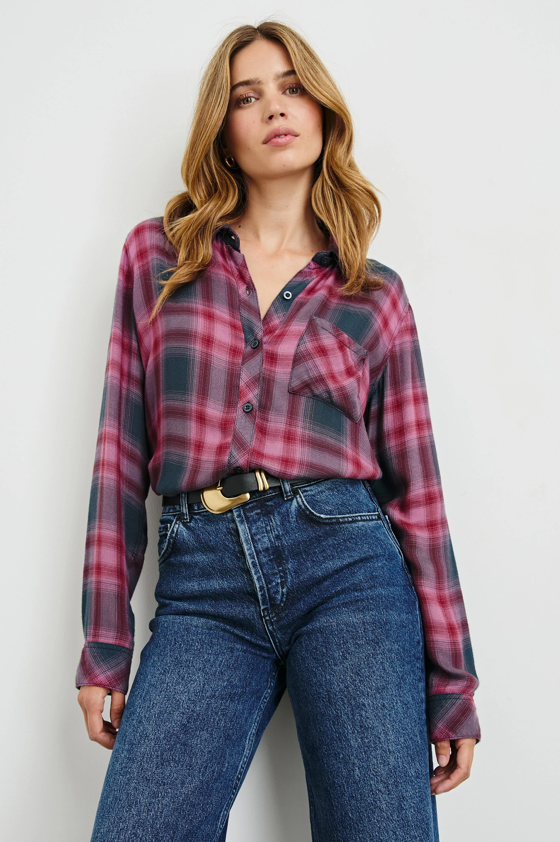 Hunter Shirt - Dusty Mauve Evergreen