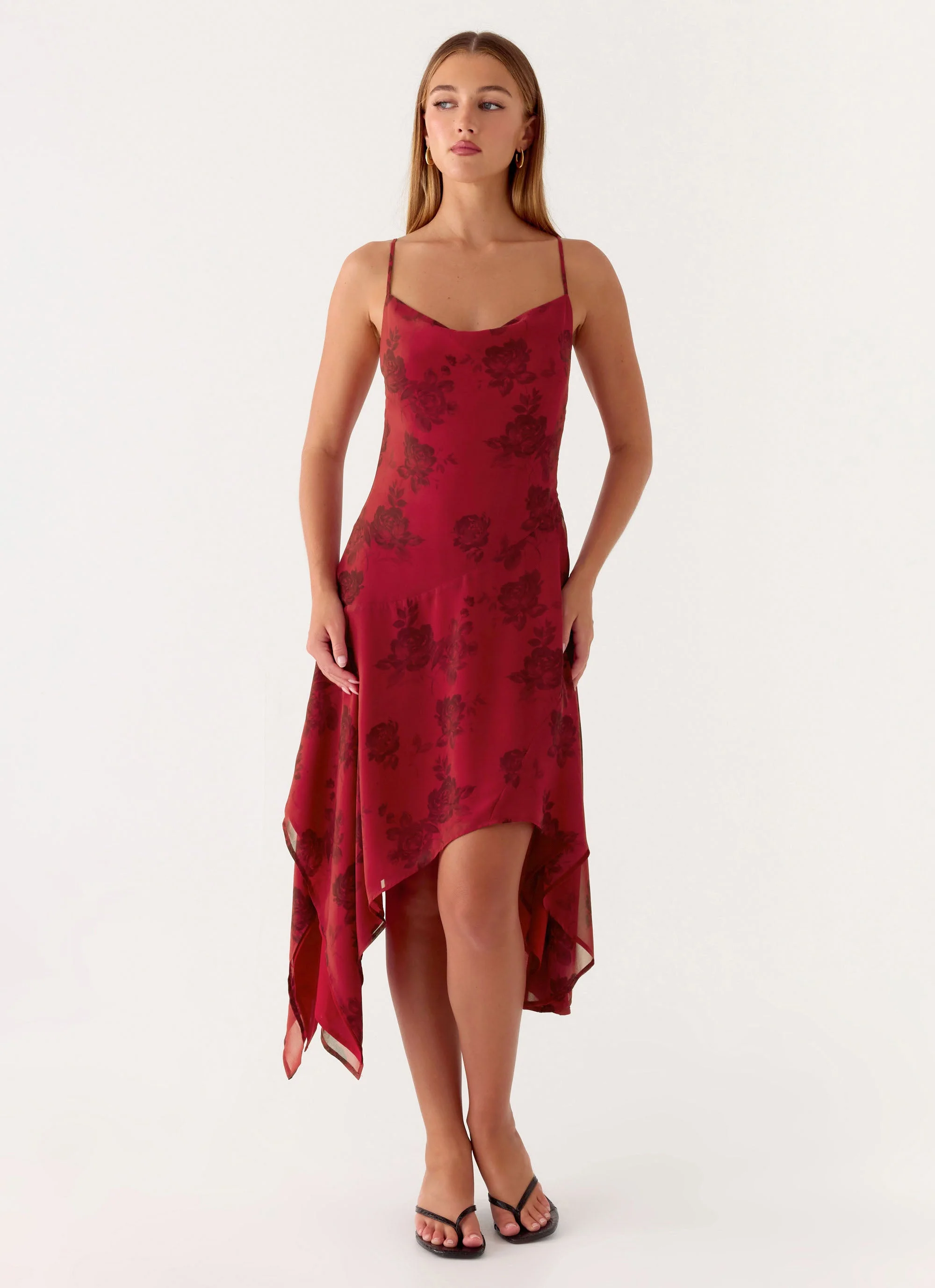 Jasiel Midi Dress - Cherry Rose - luluinthesky