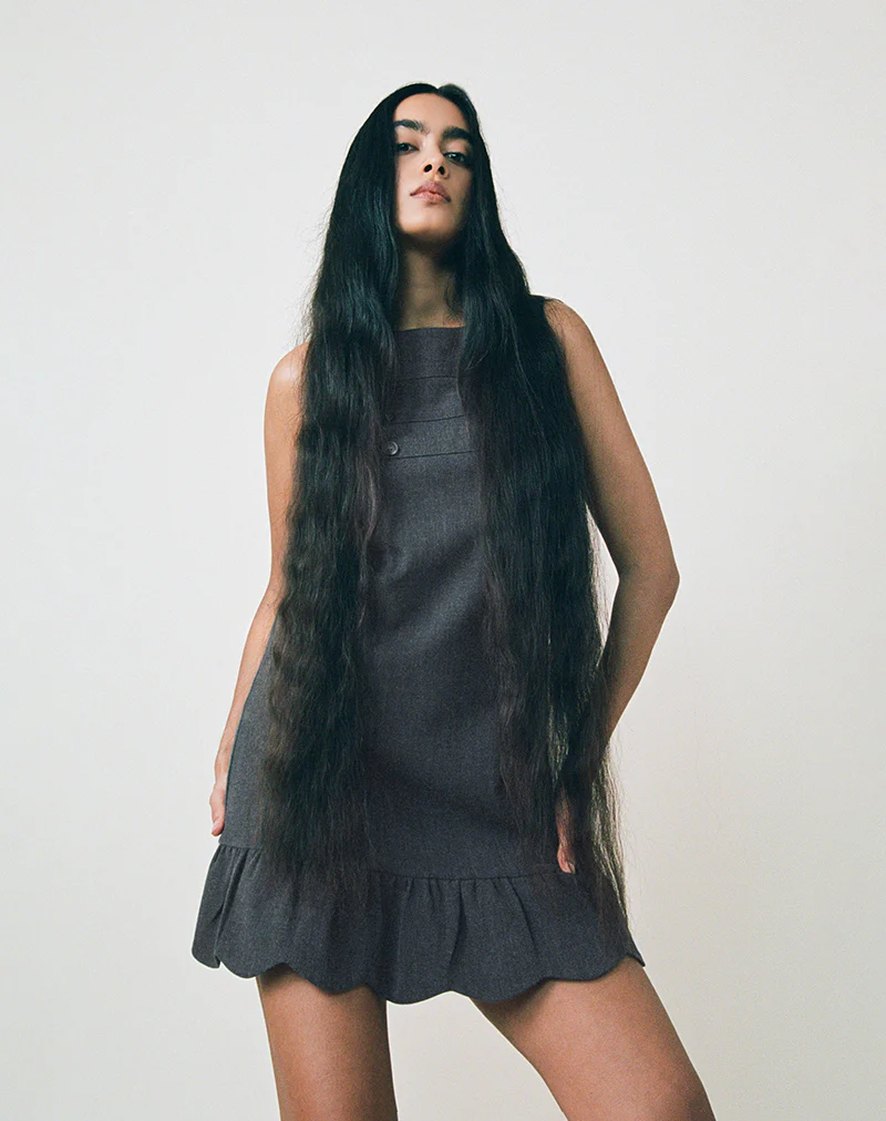 Saraya Mini Dress in Tailoring Grey Blue