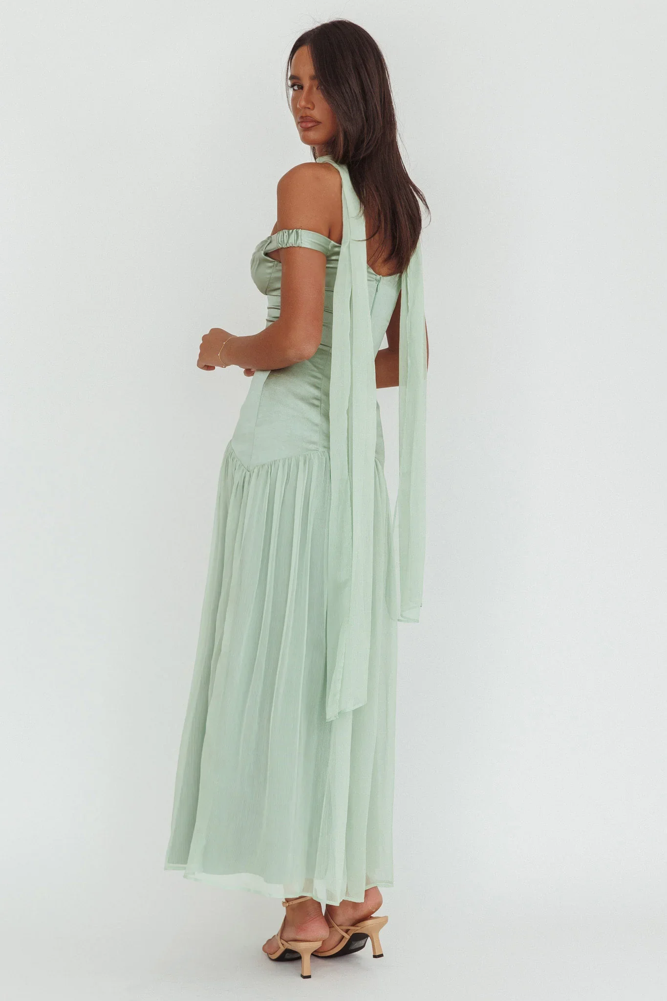 Kaycee Drop Waist Maxi Dress Sage