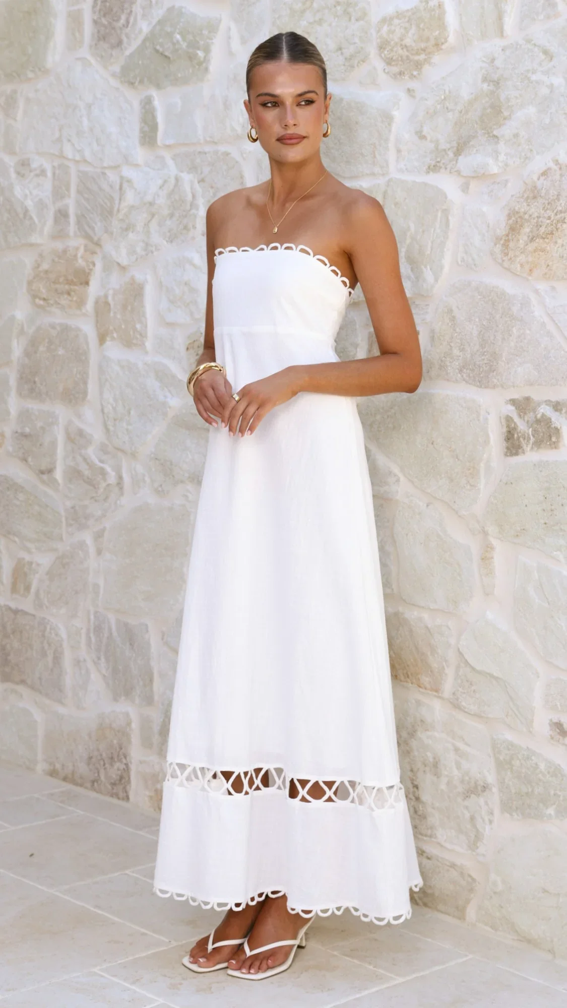 Caressa Maxi Dress - White - luluinthesky